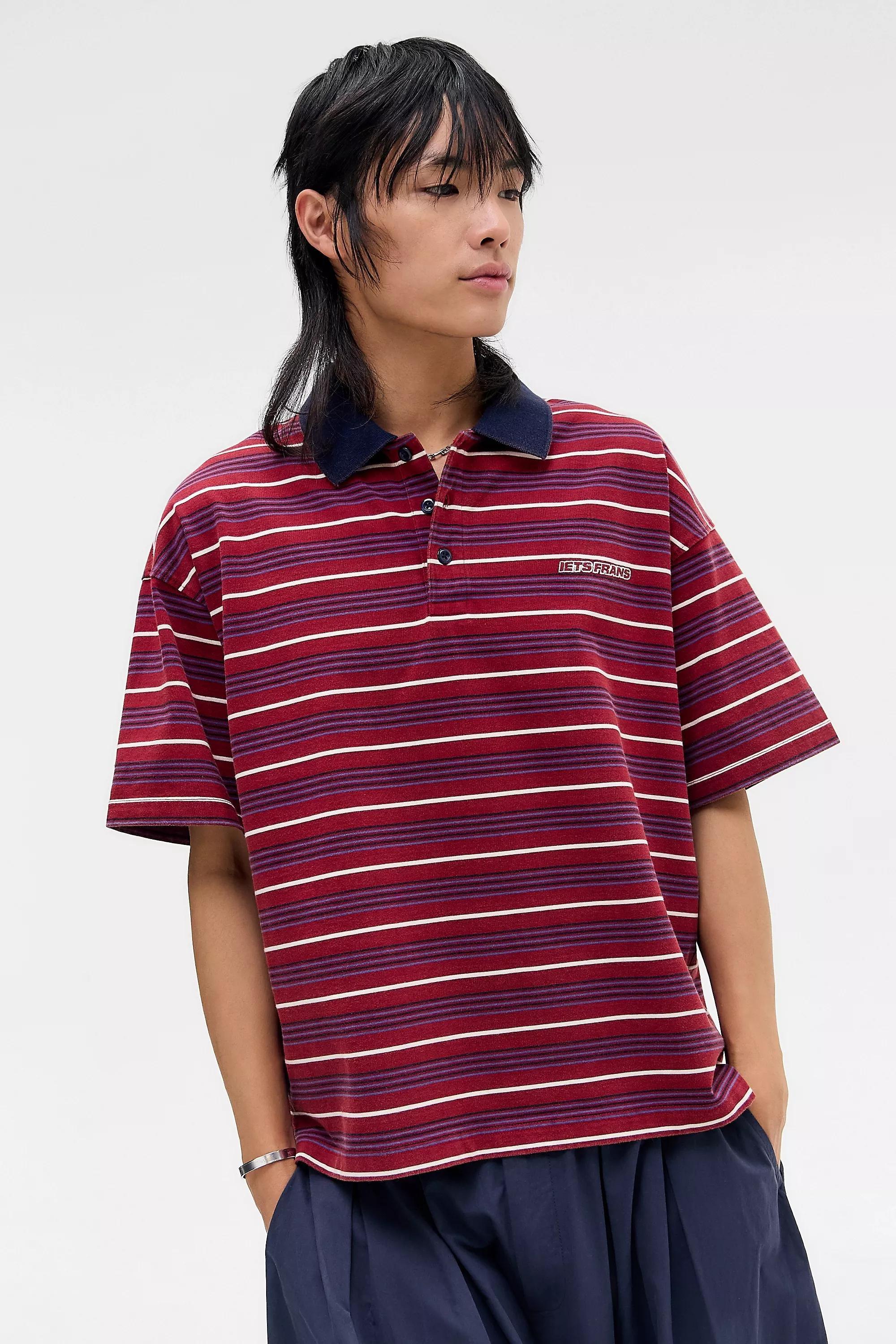 Red Iets Frans... Red Stripe Polo Shirt, RED, large image number 0