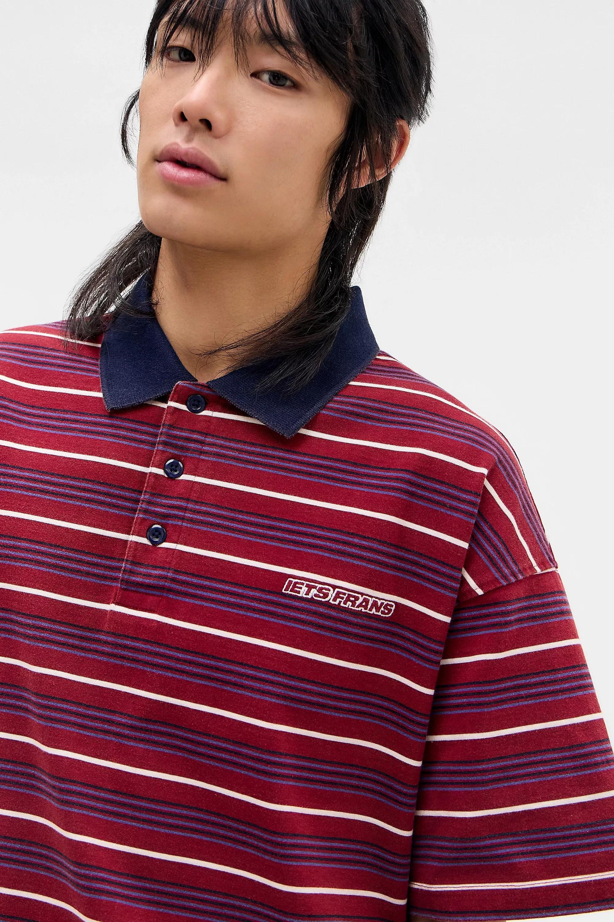 Red Iets Frans... Red Stripe Polo Shirt, RED, large image number 2