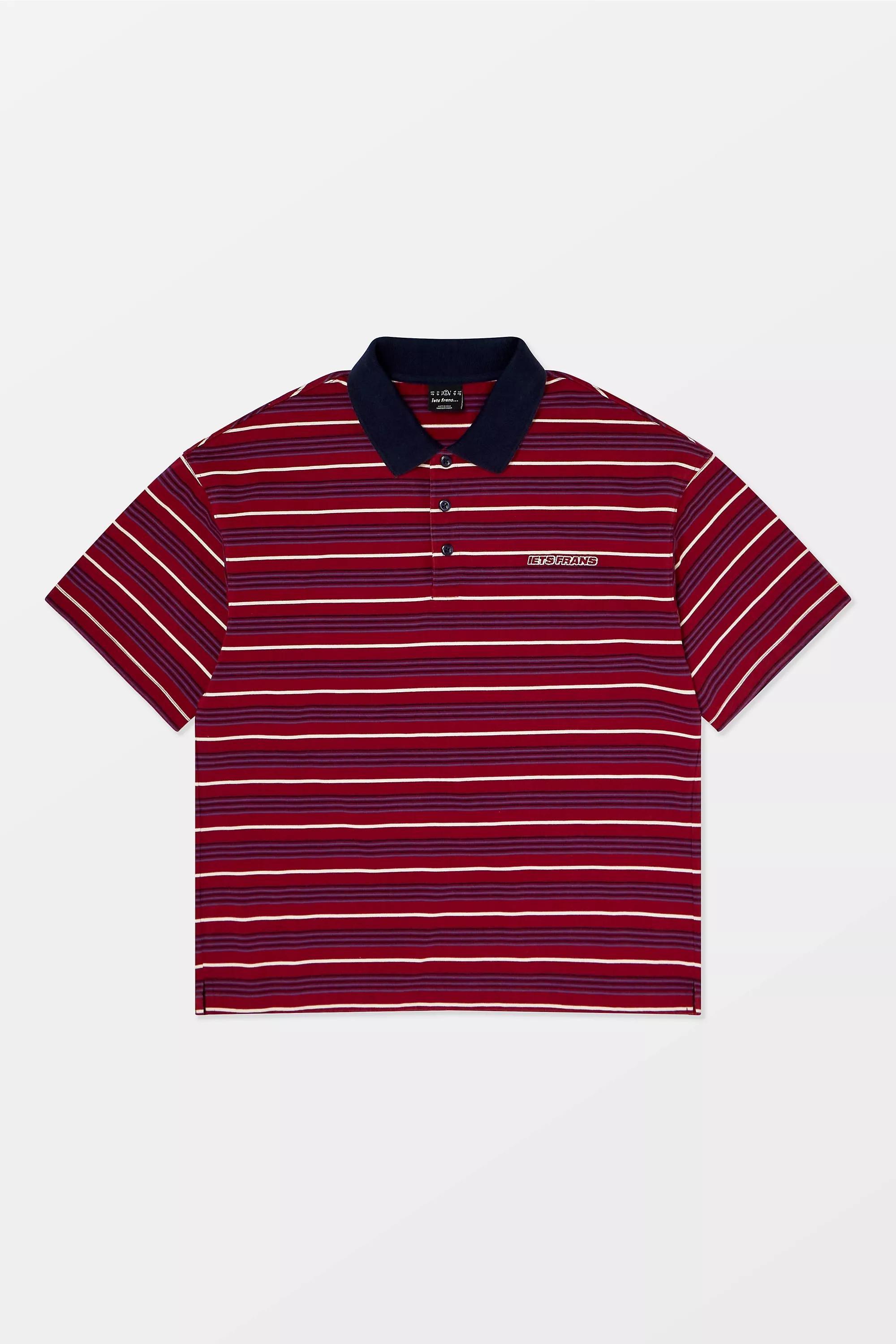 Red Iets Frans... Red Stripe Polo Shirt, RED, large image number 4