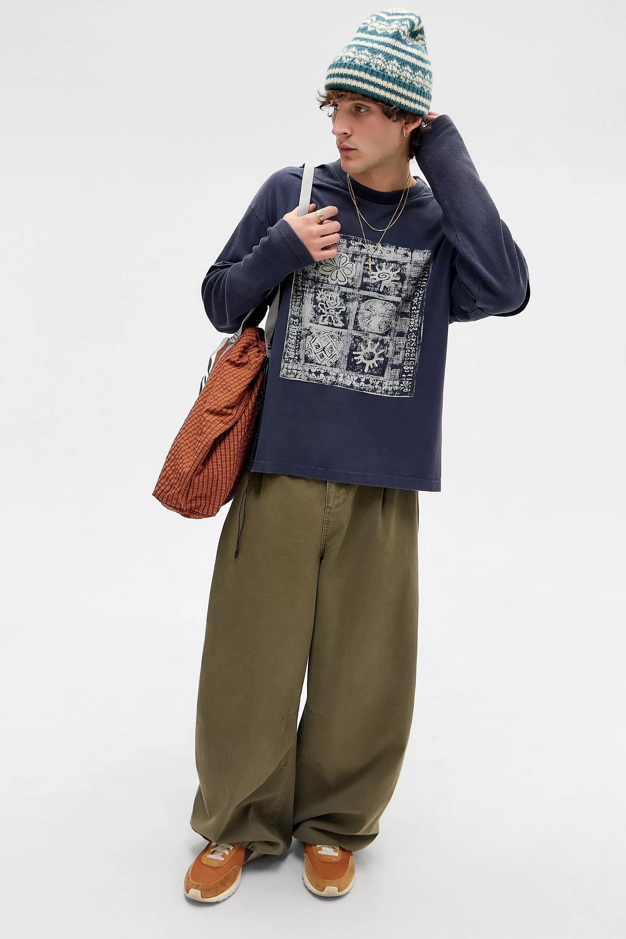 Navy Ayker Navy Double Layer T-Shirt, NAVY, medium