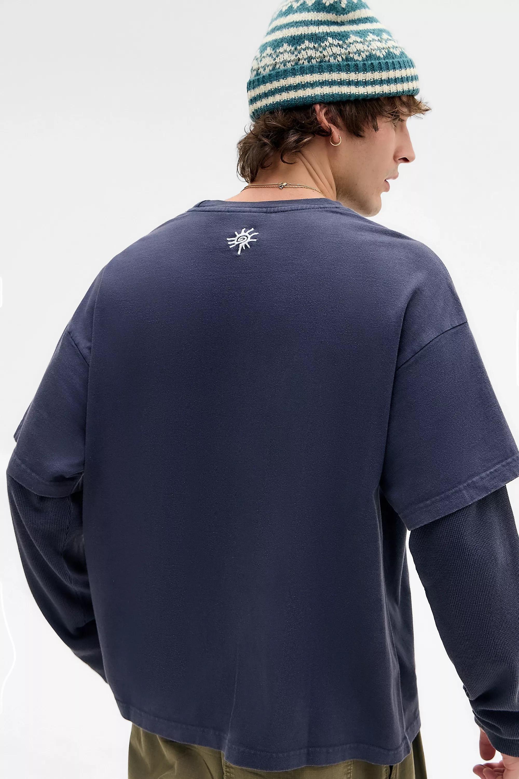 Navy Ayker Navy Double Layer T-Shirt, NAVY, large image number 3