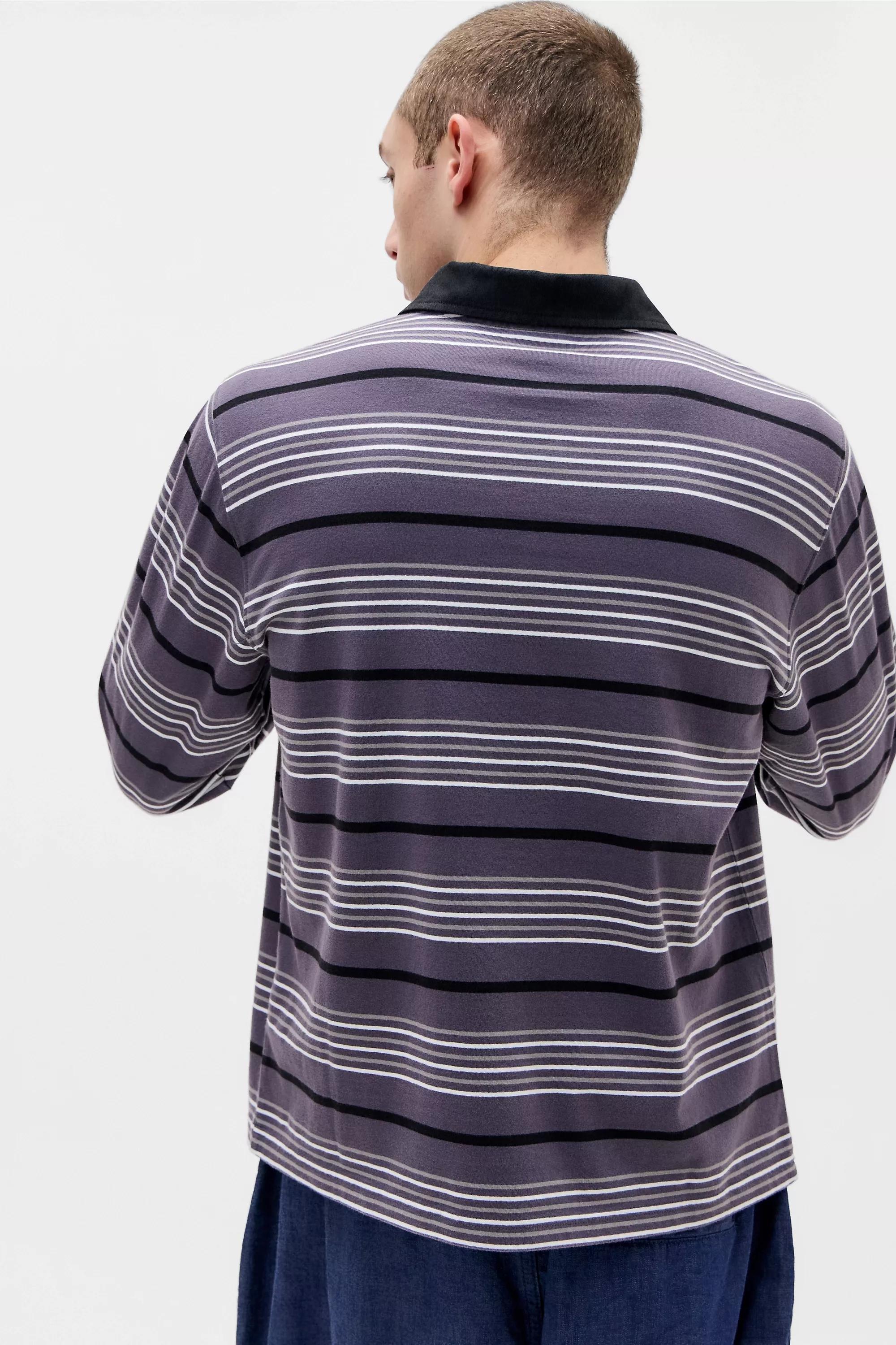 Grey iets frans... Grey Sports Long Sleeve Polo Shirt, GREY, large image number 3