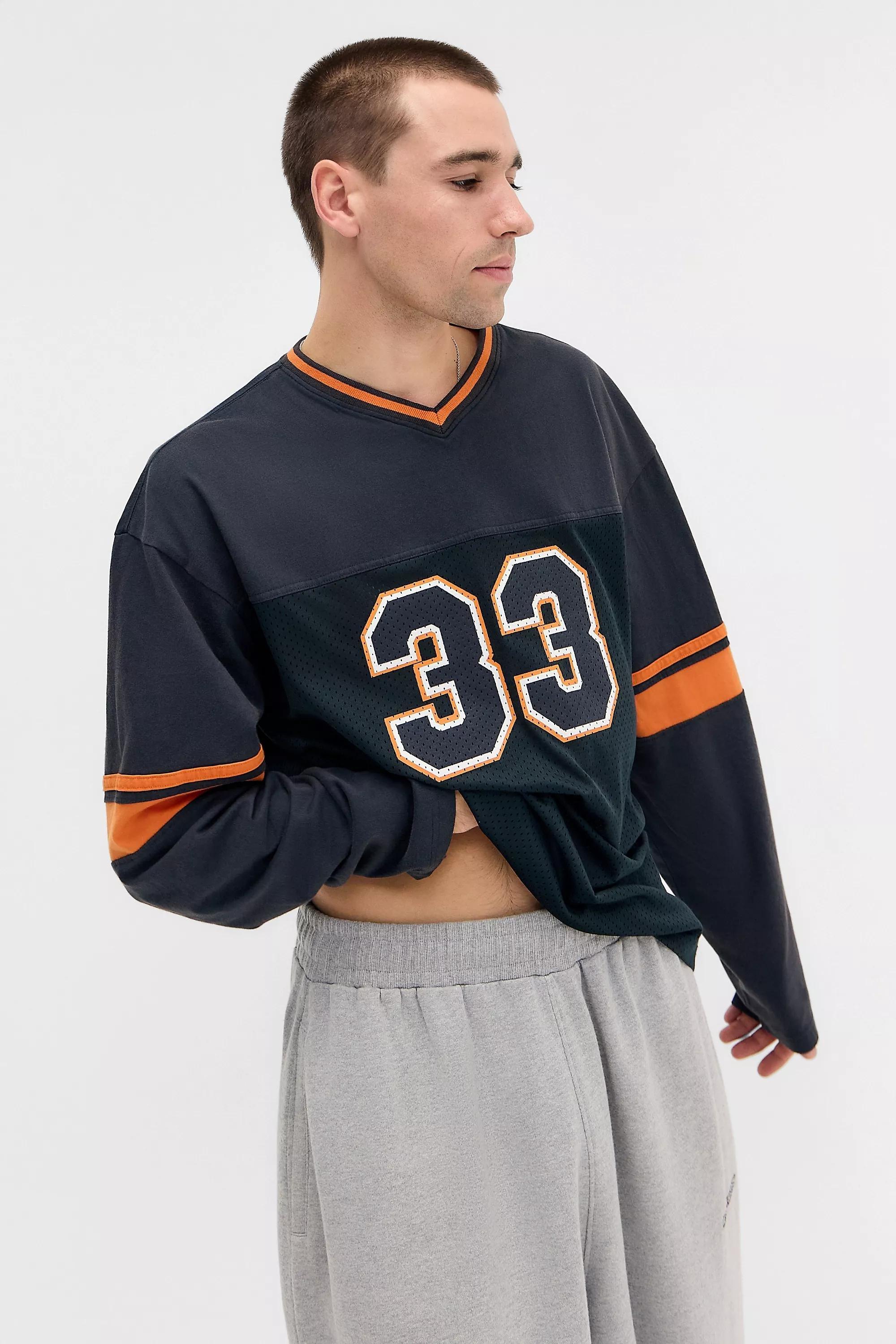 Black Iets Frans... Black & Orange Airtex Long Sleeve T-Shirt, BLK, large image number 1