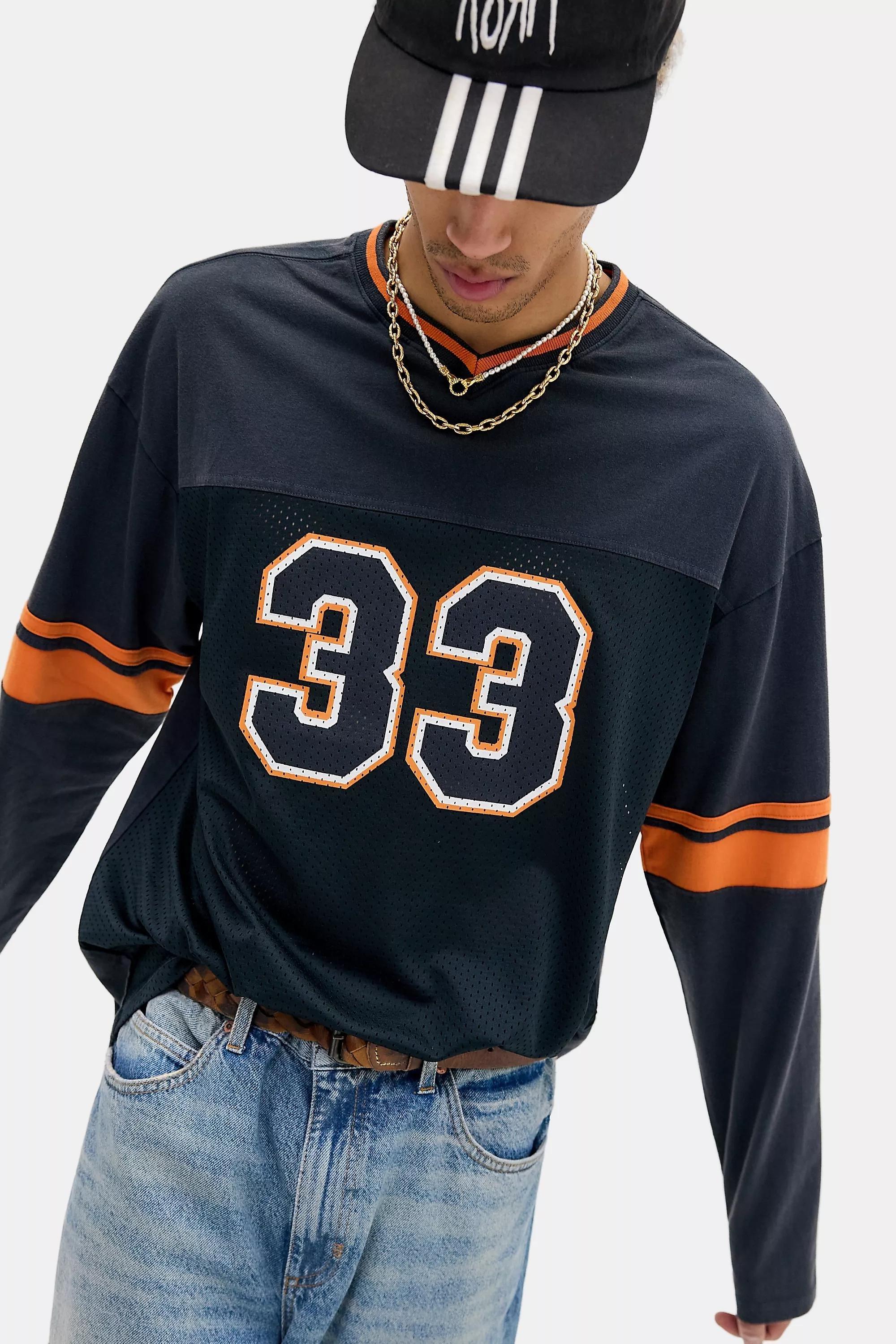 Black Iets Frans... Black & Orange Airtex Long Sleeve T-Shirt, BLK, large image number 5