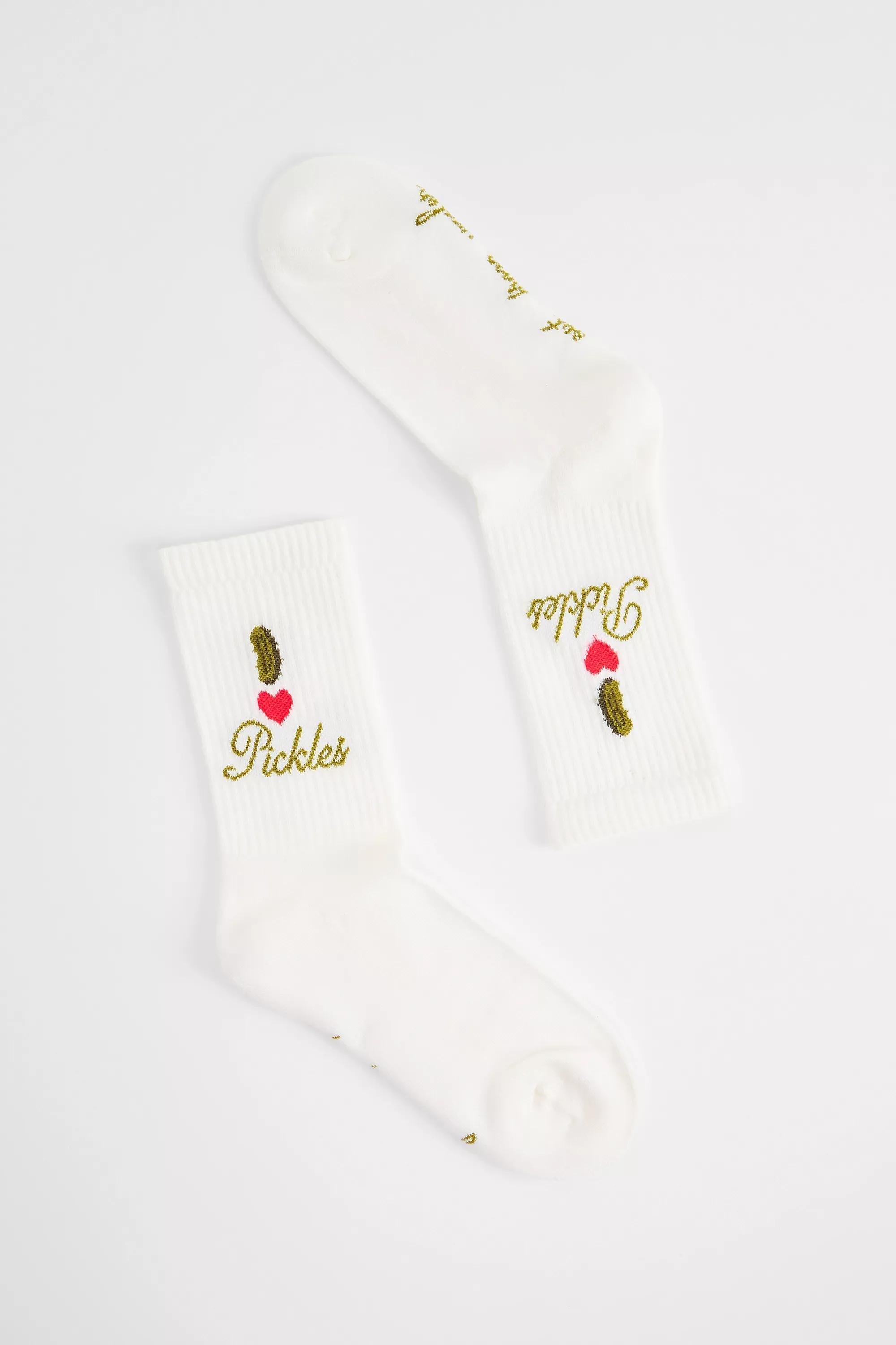White Out From Under I Love Pickles Socks, CREME, large image number 0