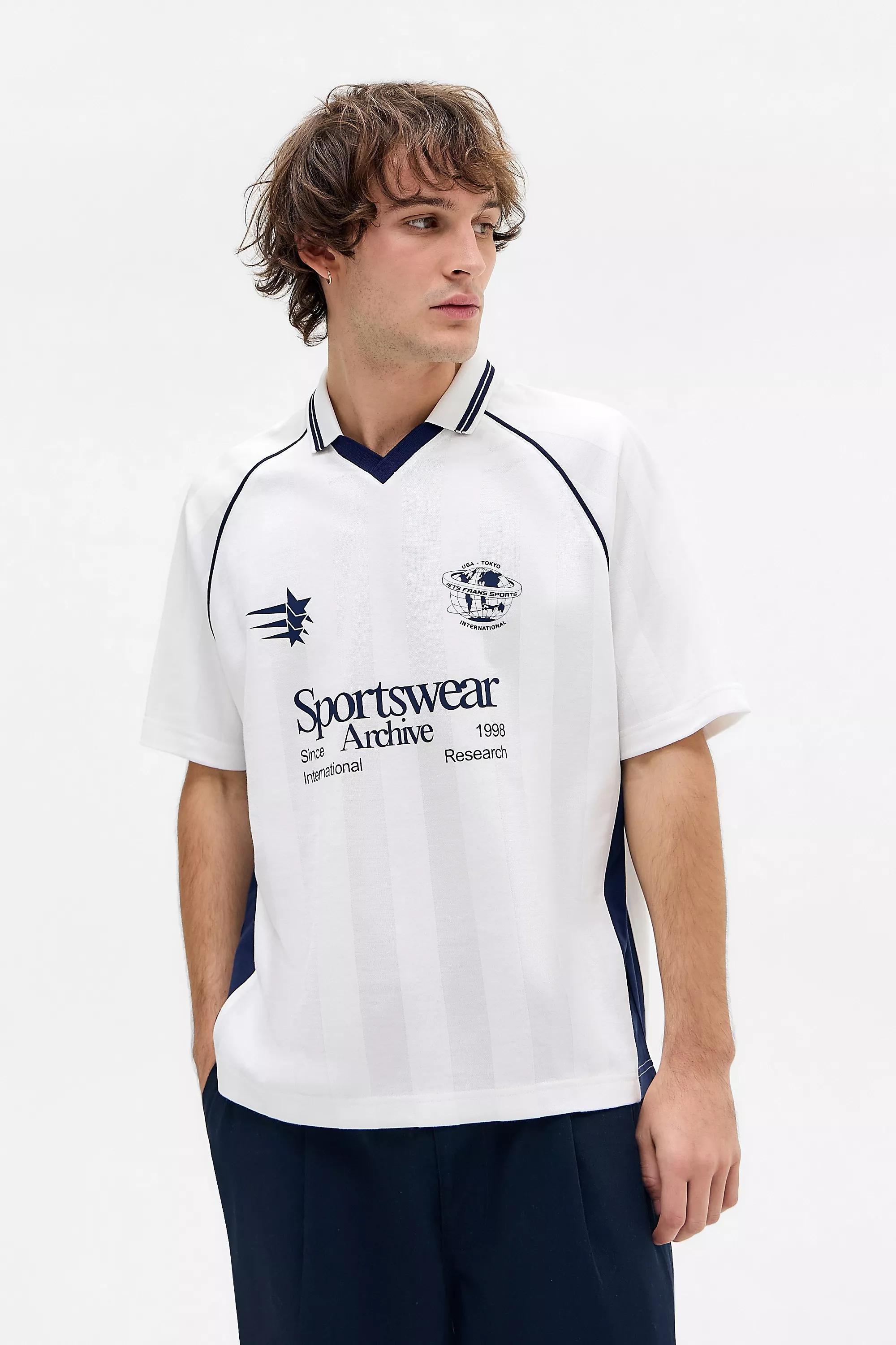 White iets frans... Short Sleeve Football T-Shirt, WHT, medium