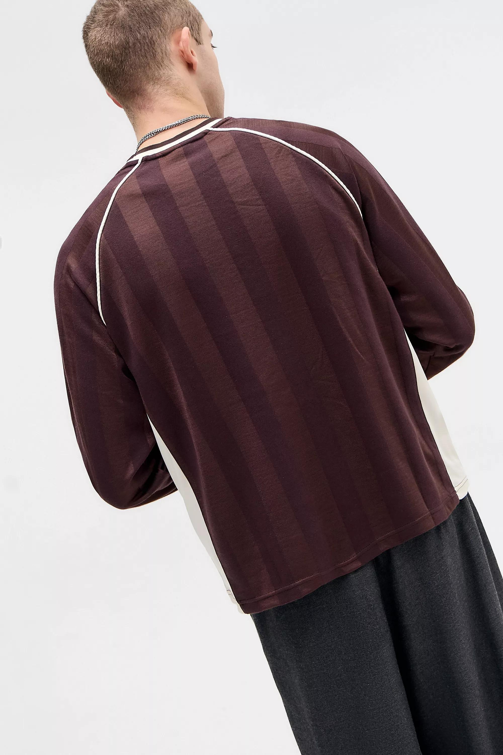 Brown iets frans... Stripe Sport Football T-Shirt, BRN, large image number 3