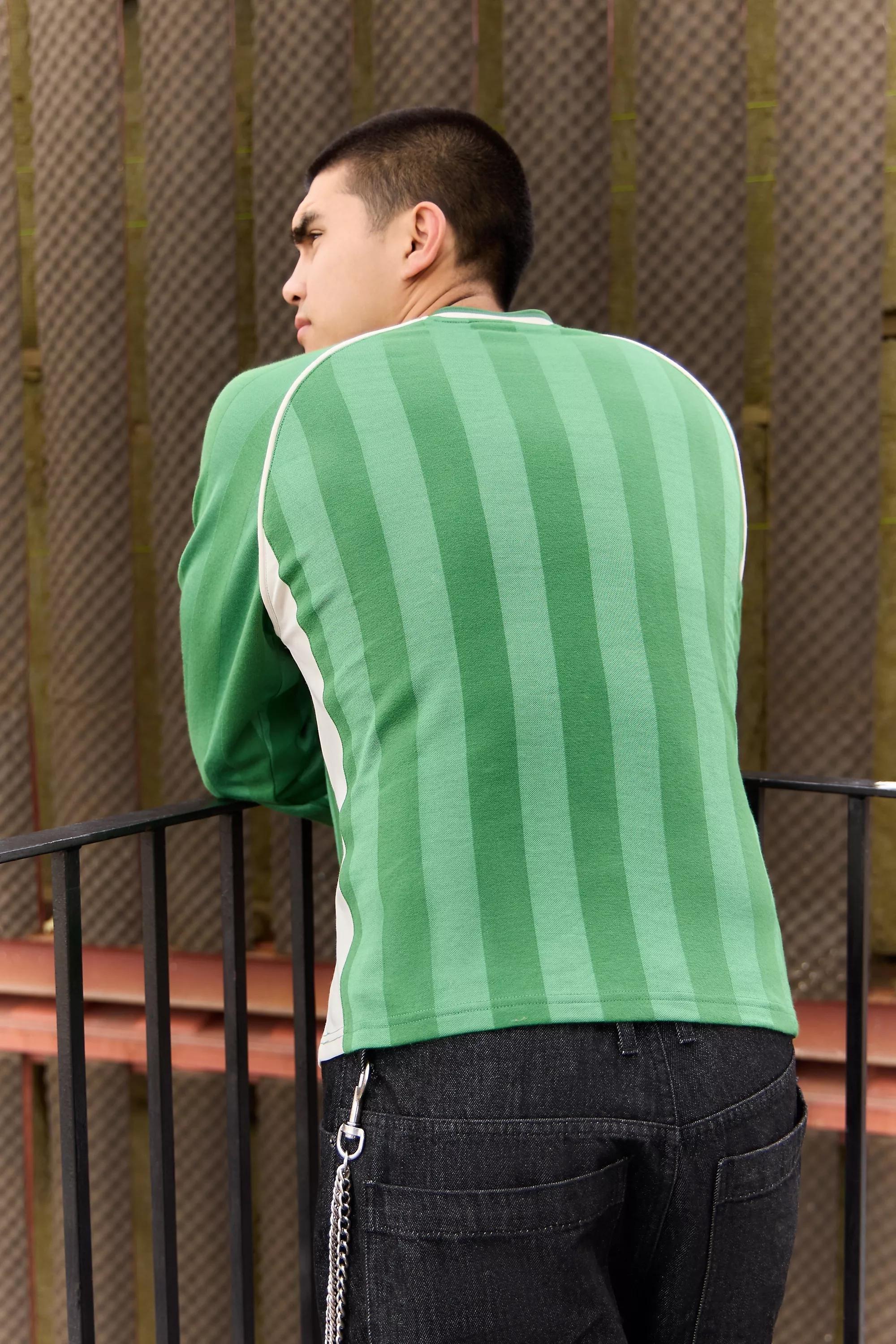 Green iets frans... Green Long Sleeve Football T-Shirt, GRN, large image number 3