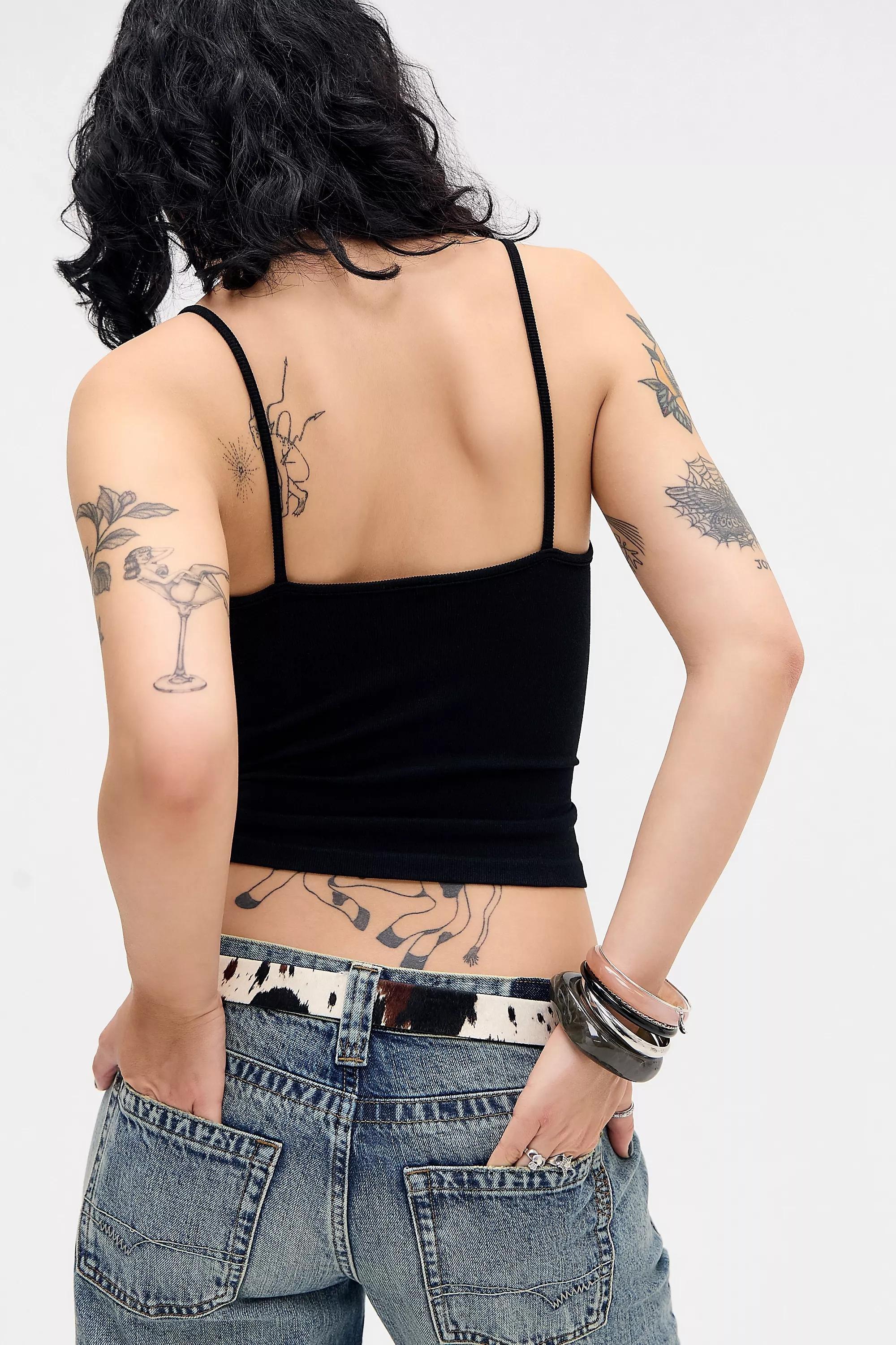 BLACK UO Molly Ribbed Cami, BLK, large image number 3