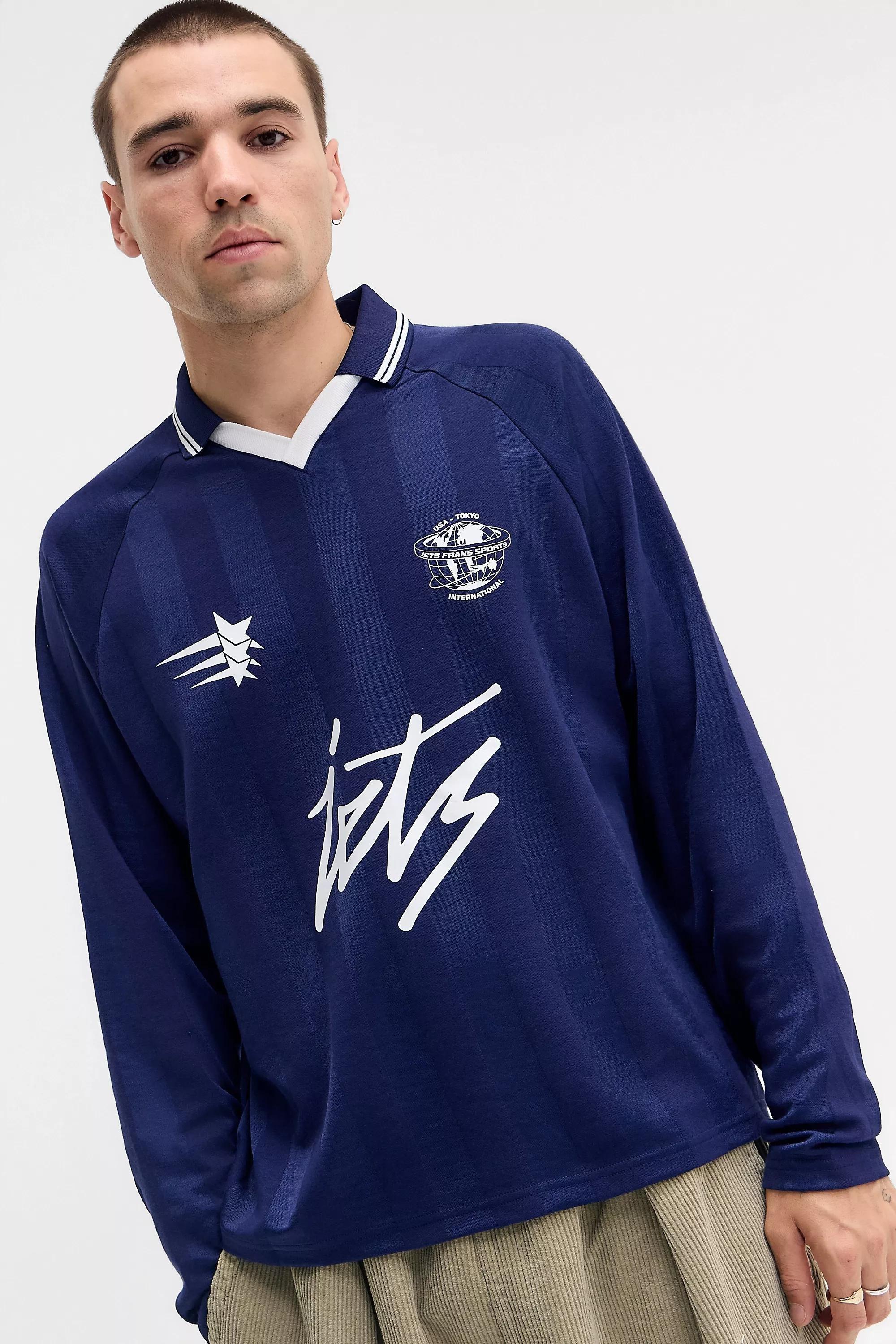 NAVY iets frans... Navy Long Sleeve Football T-Shirt, NAVY, large image number 0