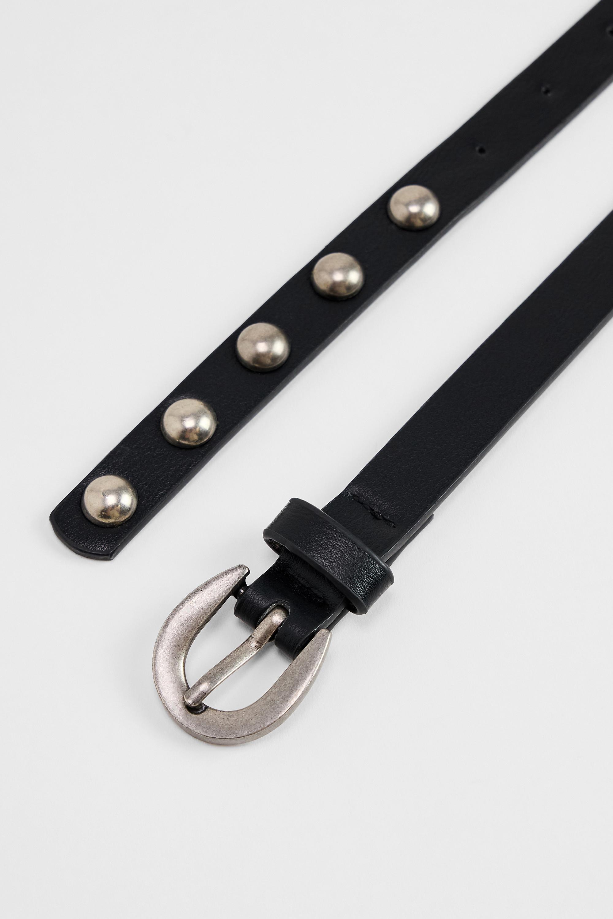 Black Uo Skinny Studded Faux Leather Belt, BLK, large image number 2