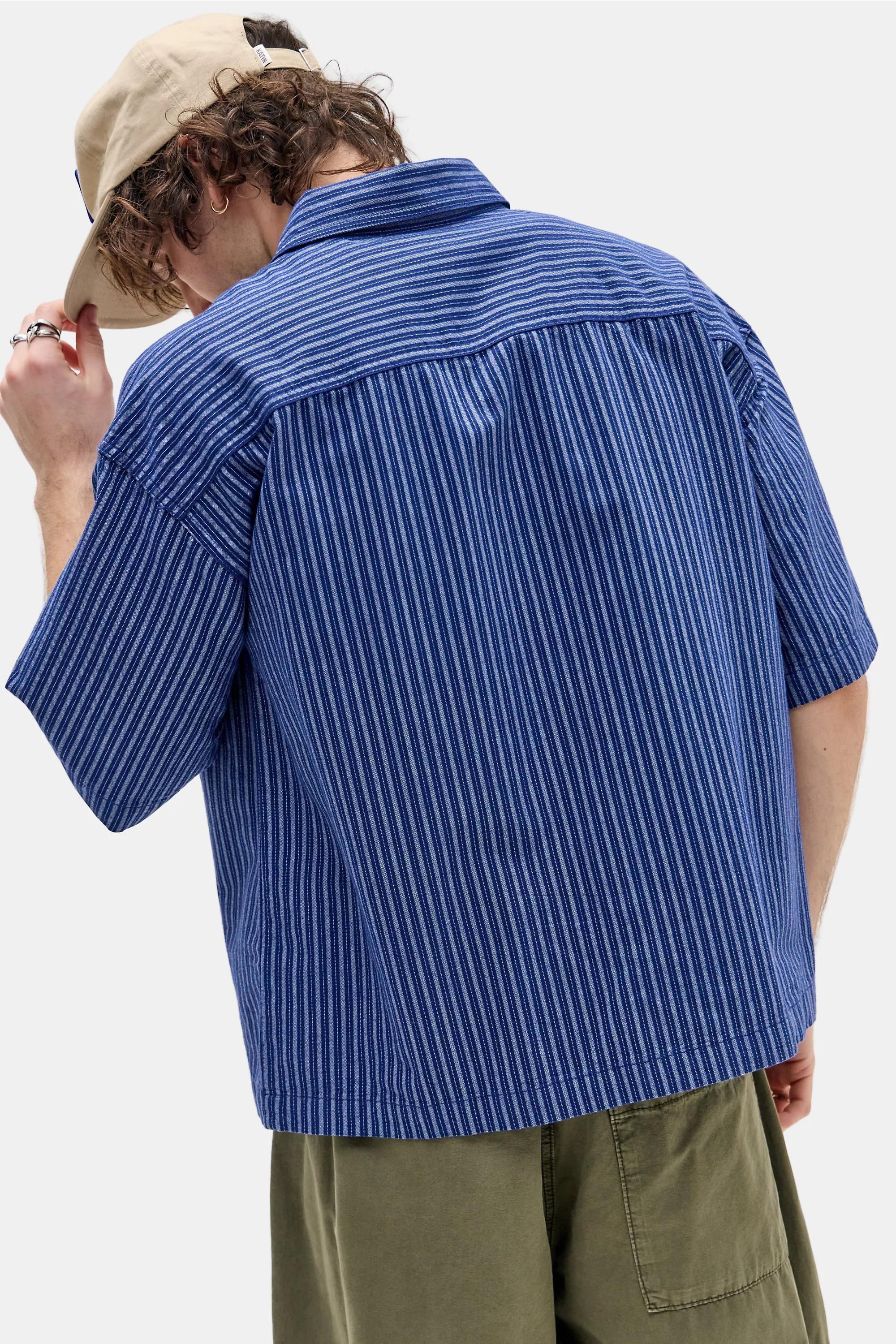 Blue Bdg Navy Arlo Stripe Short Sleeve Shirt, NAVY, large image number 3