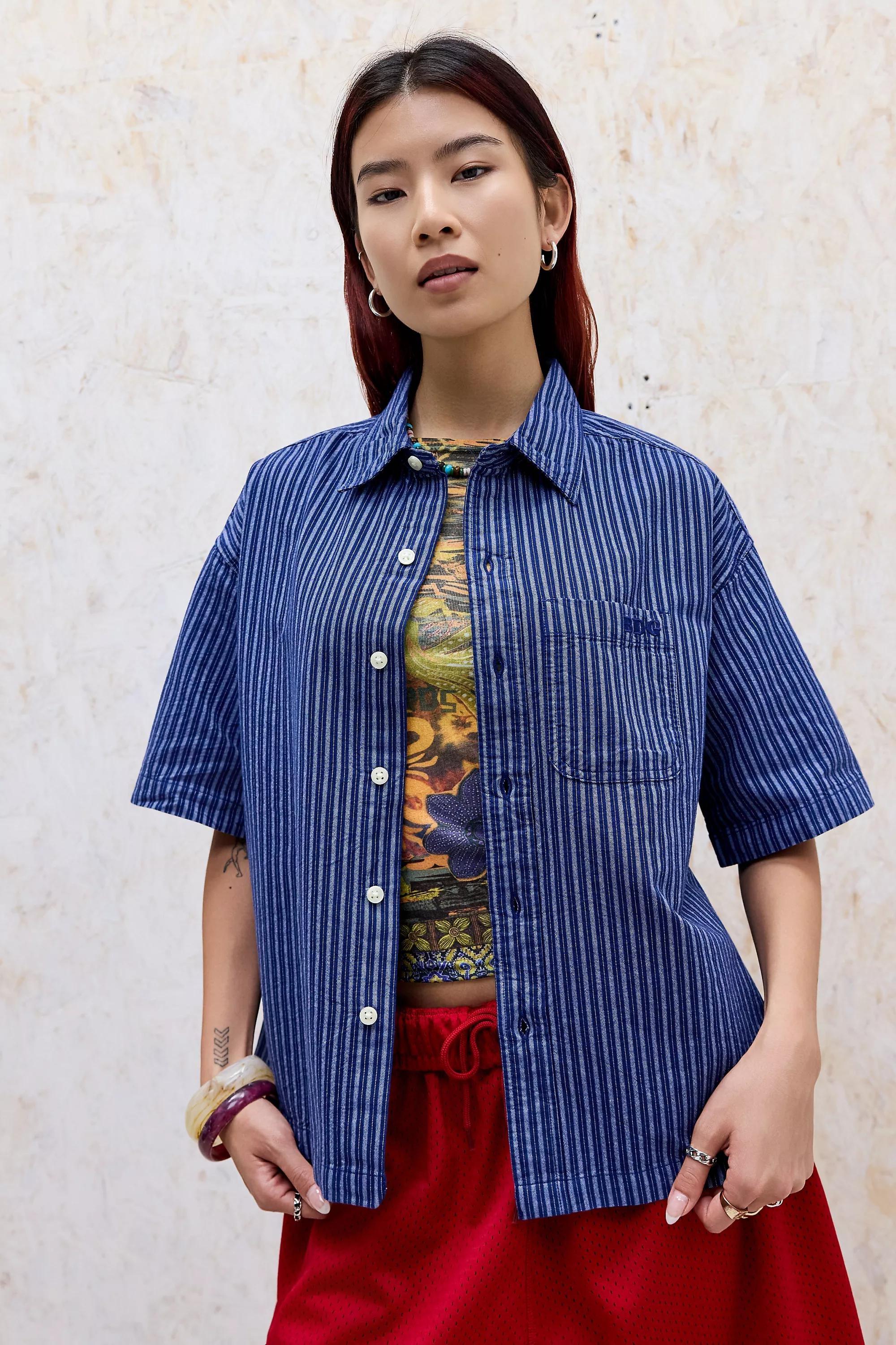 Blue Bdg Navy Arlo Stripe Short Sleeve Shirt, NAVY, large image number 4