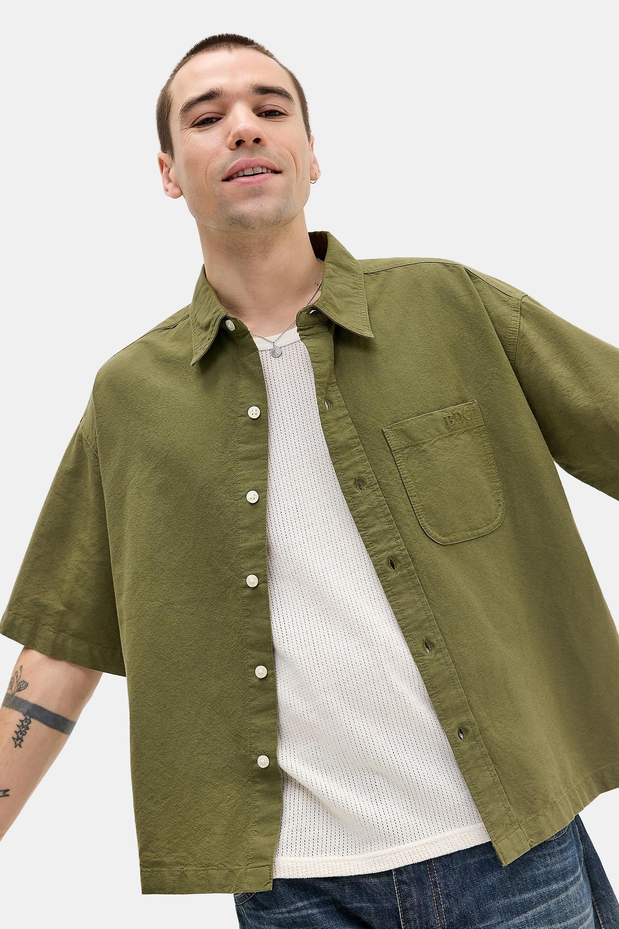 Green Bdg Solid Olive Arlo Shirt, OLIVE, medium