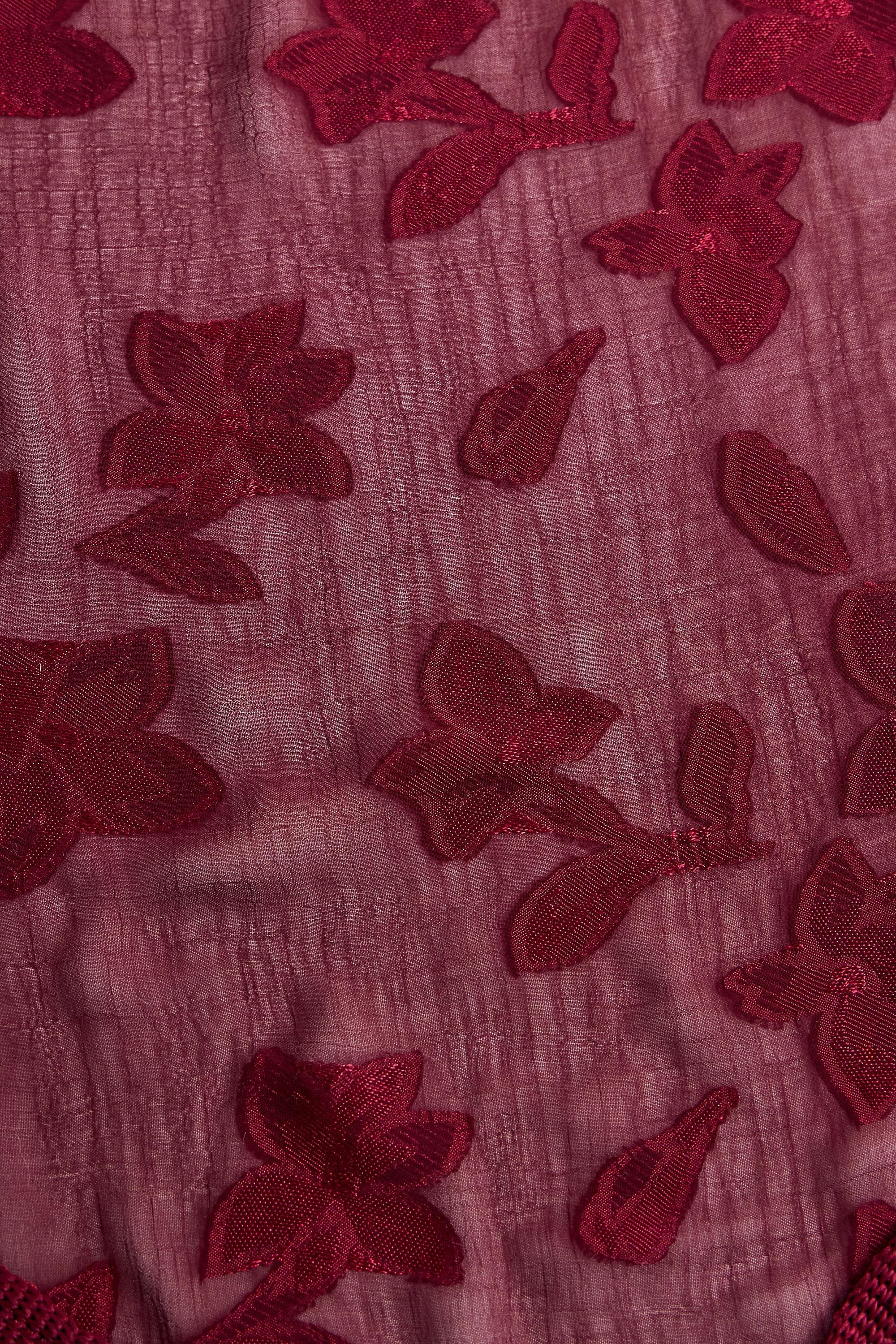 Wine Uo Fringed Shawl, WINE, large image number 5