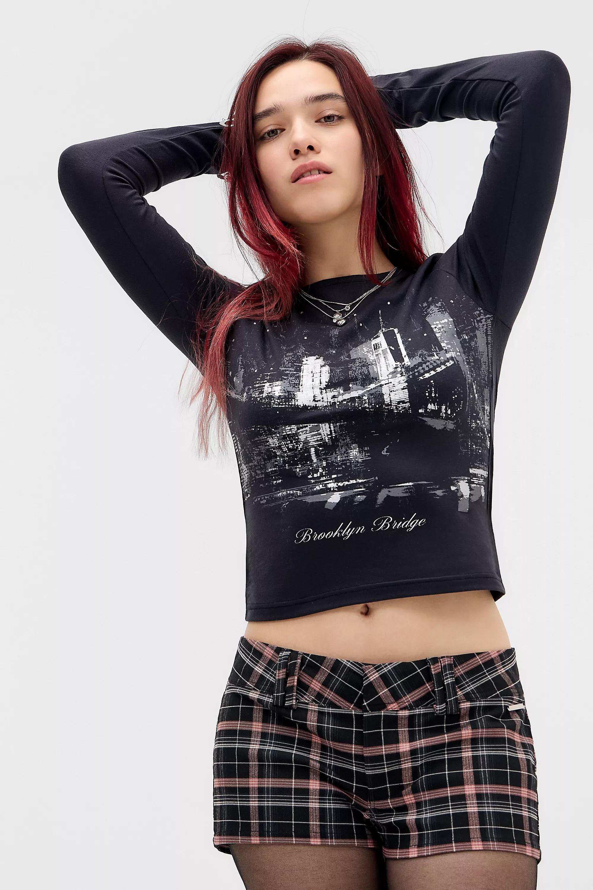 Black Daisy Street Midnight Brooklyn Long Sleeve T-Shirt, BLK, large image number 0