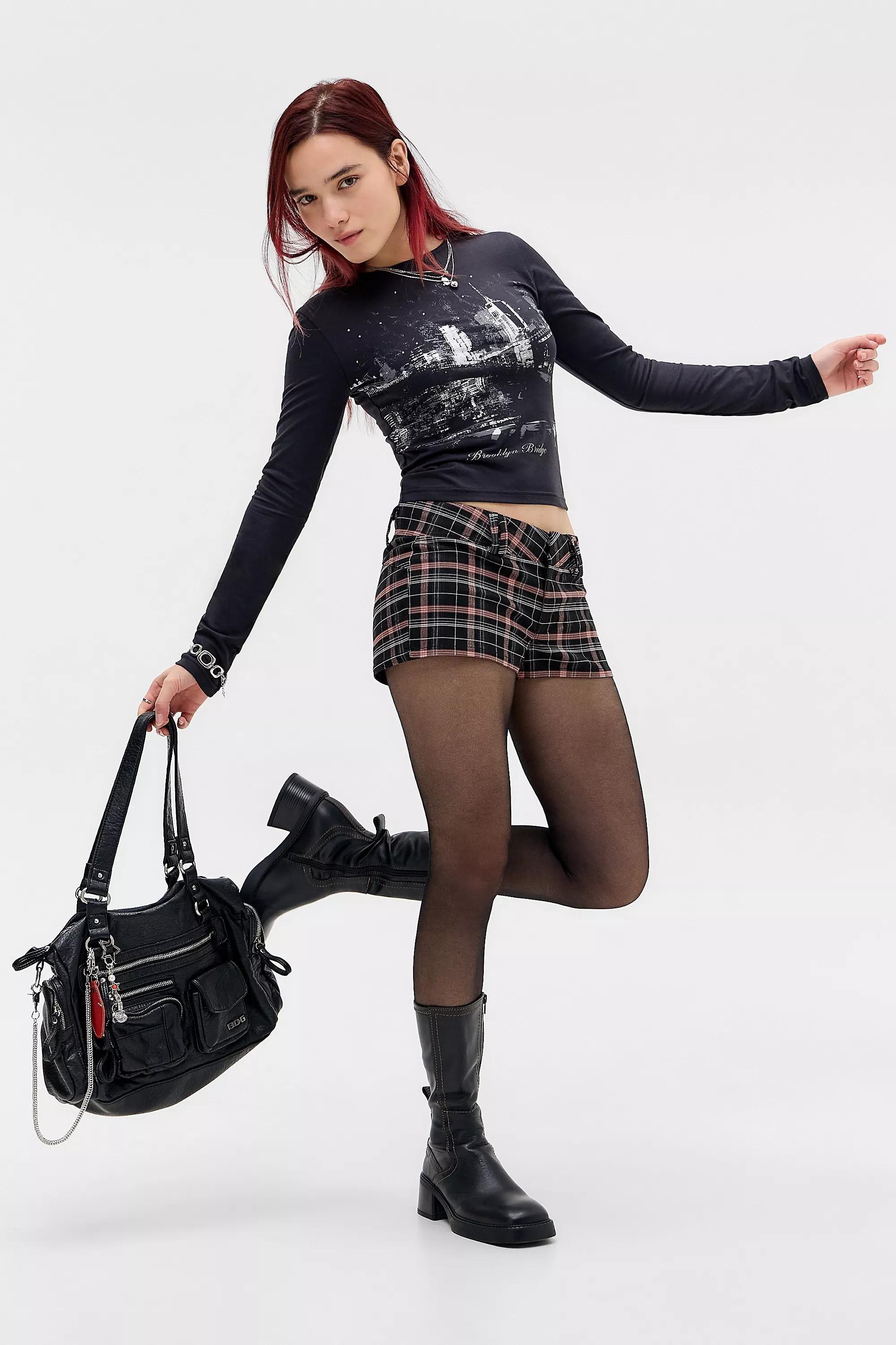 Black Daisy Street Midnight Brooklyn Long Sleeve T-Shirt, BLK, large image number 1