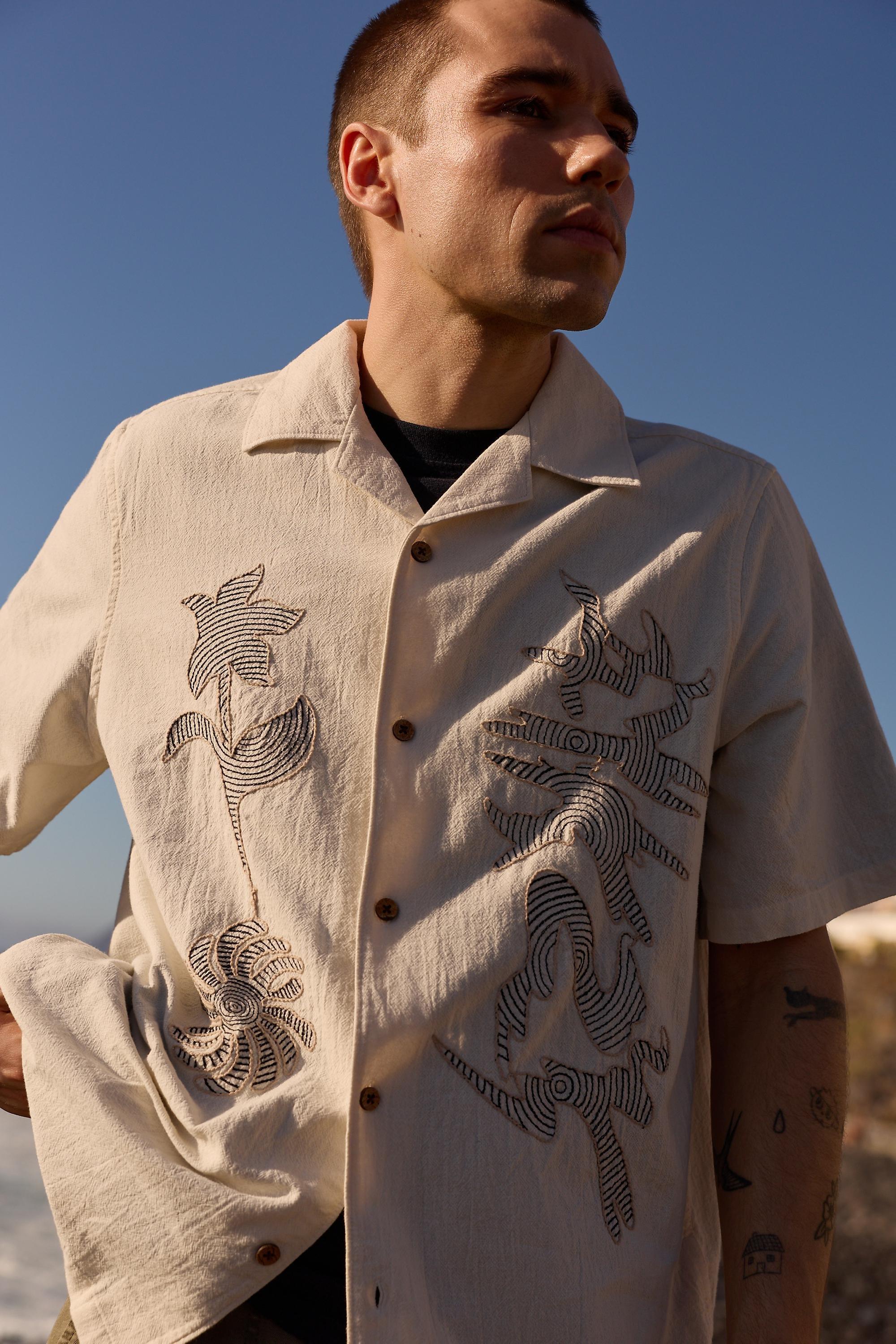 White Ayker Beige Illusion Shirt, IVRY, large image number 3
