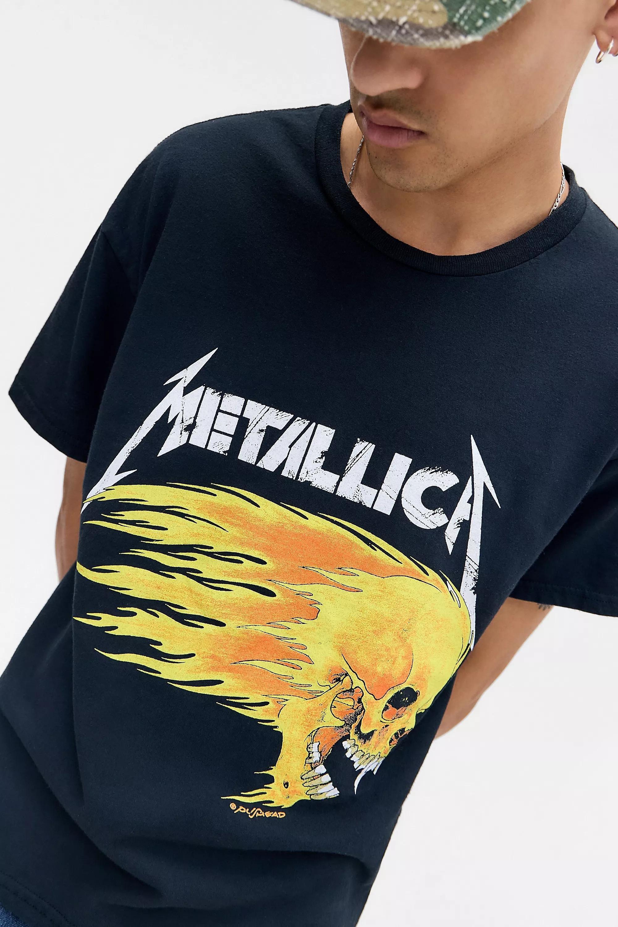 Black Uo Washed Black Metallica T-Shirt, BLK, large image number 1