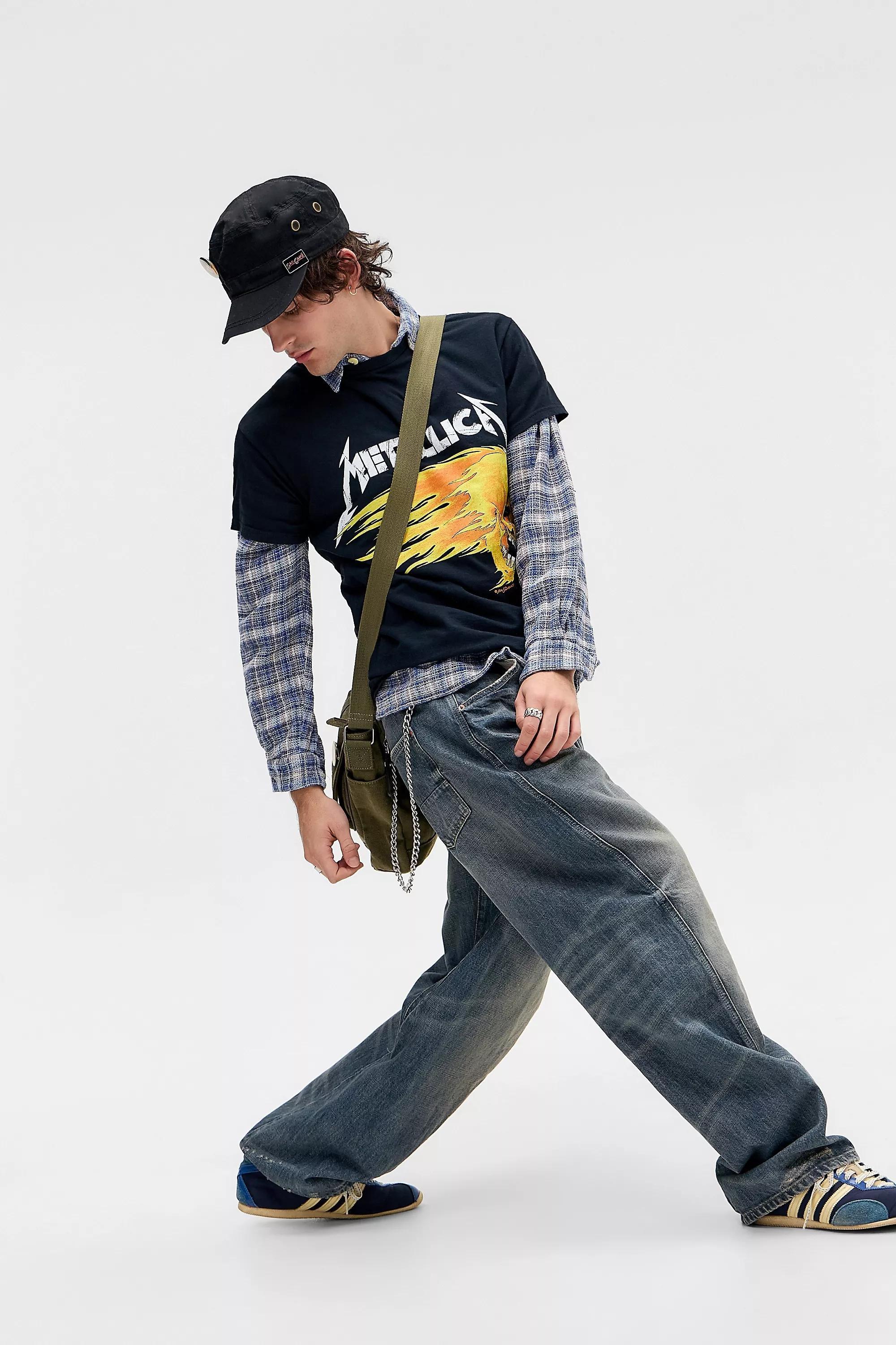 Black Uo Washed Black Metallica T-Shirt, BLK, large image number 5