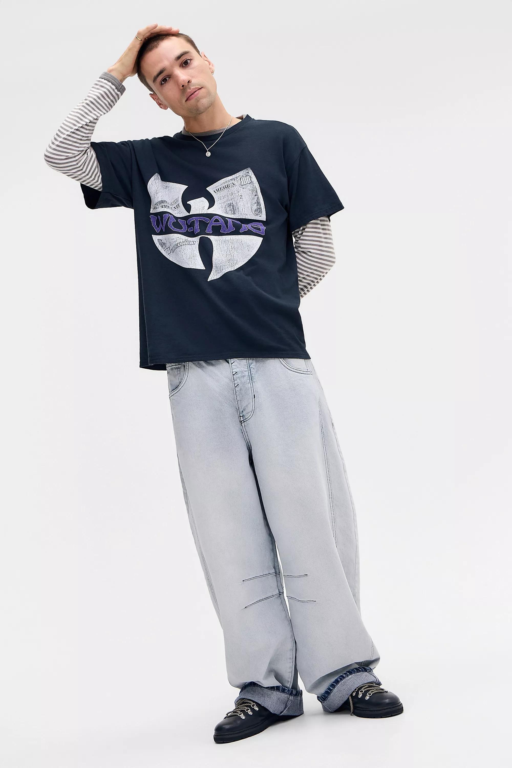 Black Uo Washed Wu-Tang T-Shirt, BLK, large image number 2