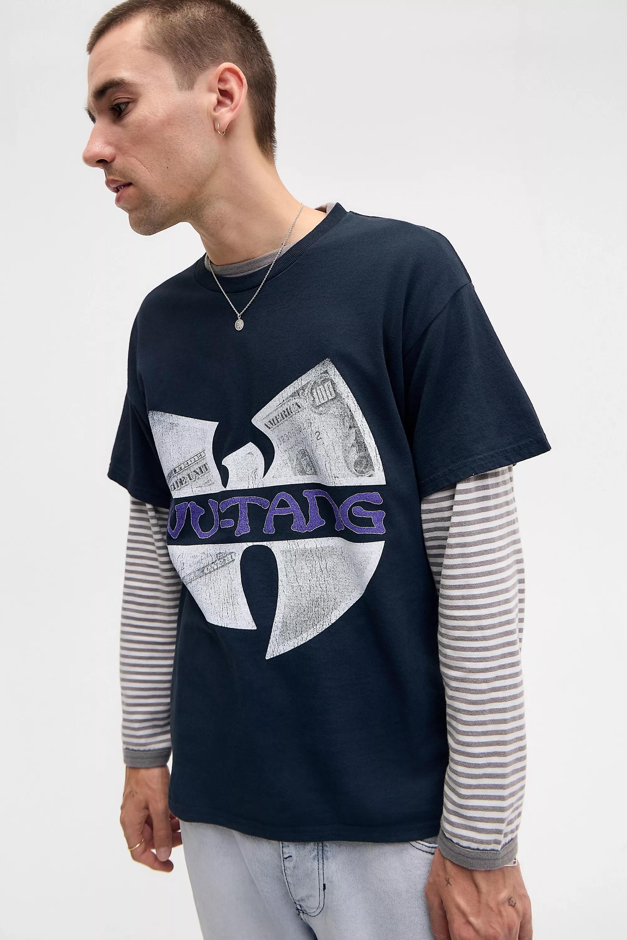 Black Uo Washed Wu-Tang T-Shirt, BLK, large image number 3