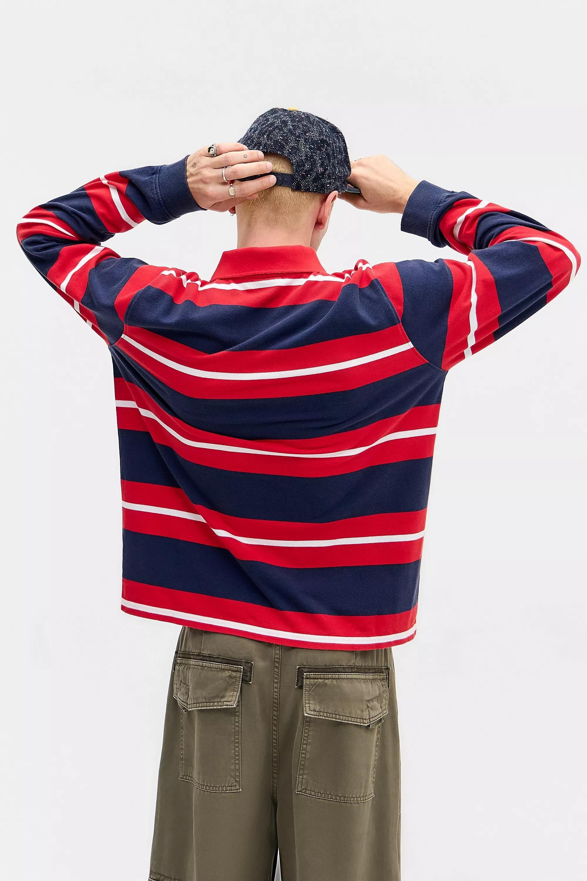 RED iets frans... Red Stripe Piquأ&copy; Polo Shirt, RED, large image number 3