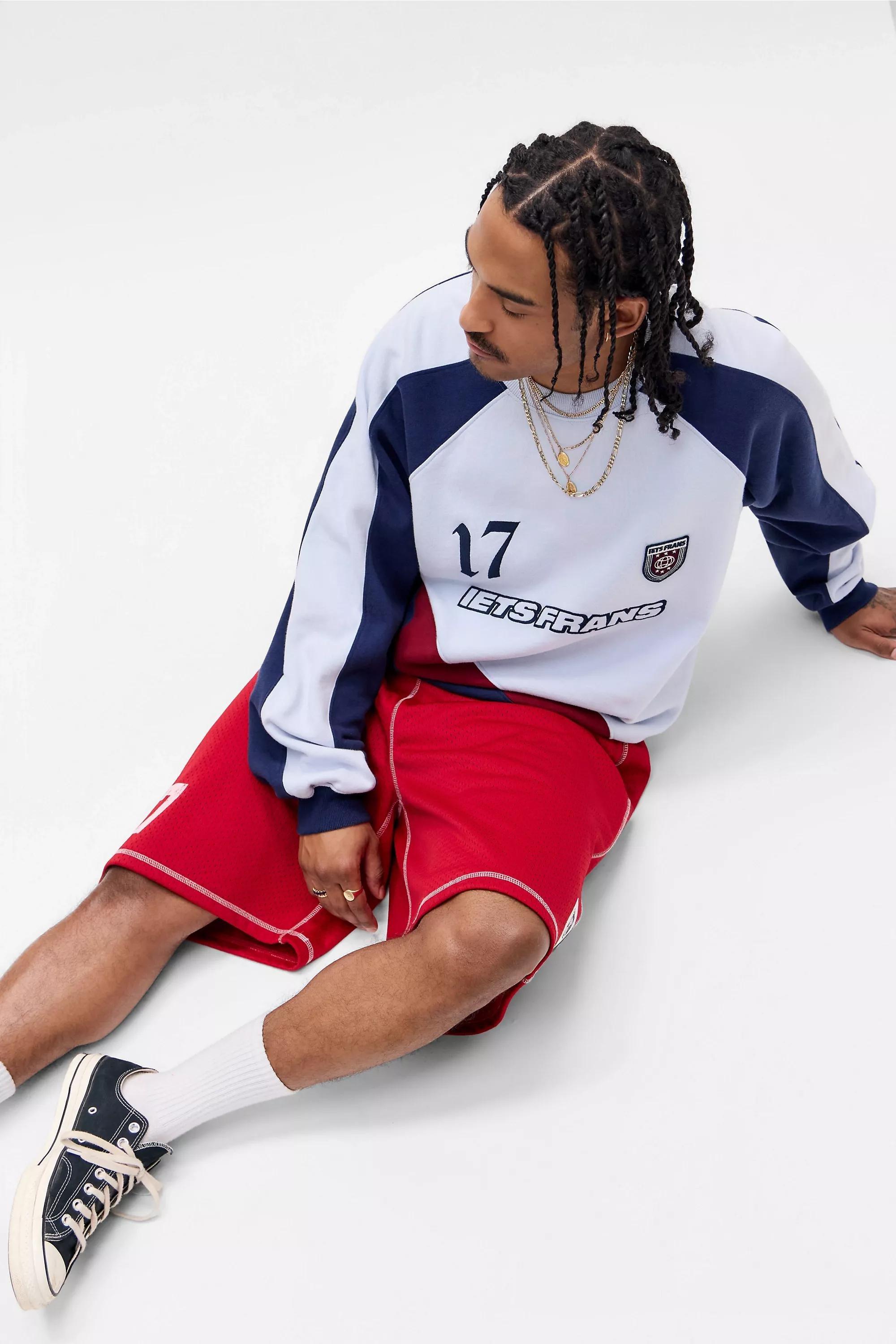 Blue iets frans... Blue Slash Panel Sweatshirt, BLUE, large image number 1