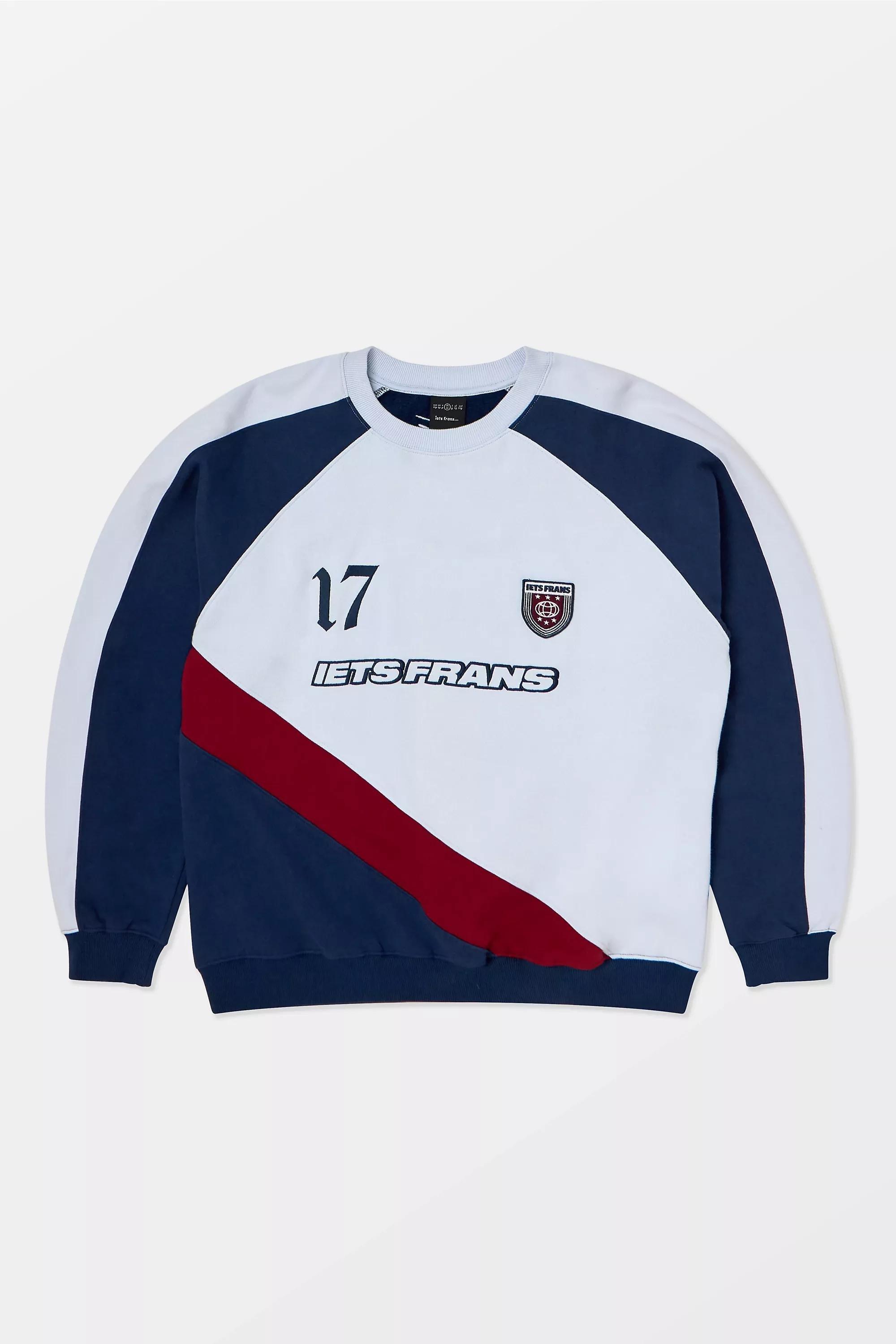 Blue iets frans... Blue Slash Panel Sweatshirt, BLUE, large image number 4