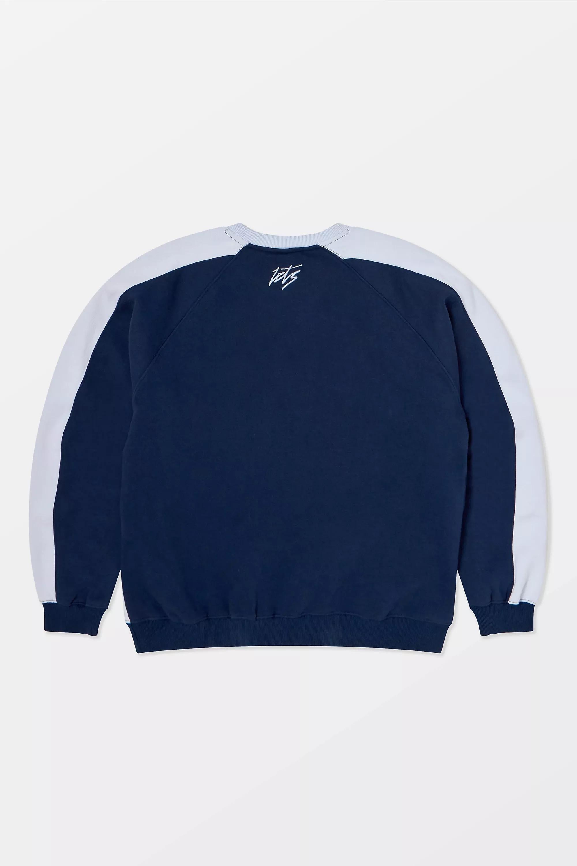Blue iets frans... Blue Slash Panel Sweatshirt, BLUE, large image number 5
