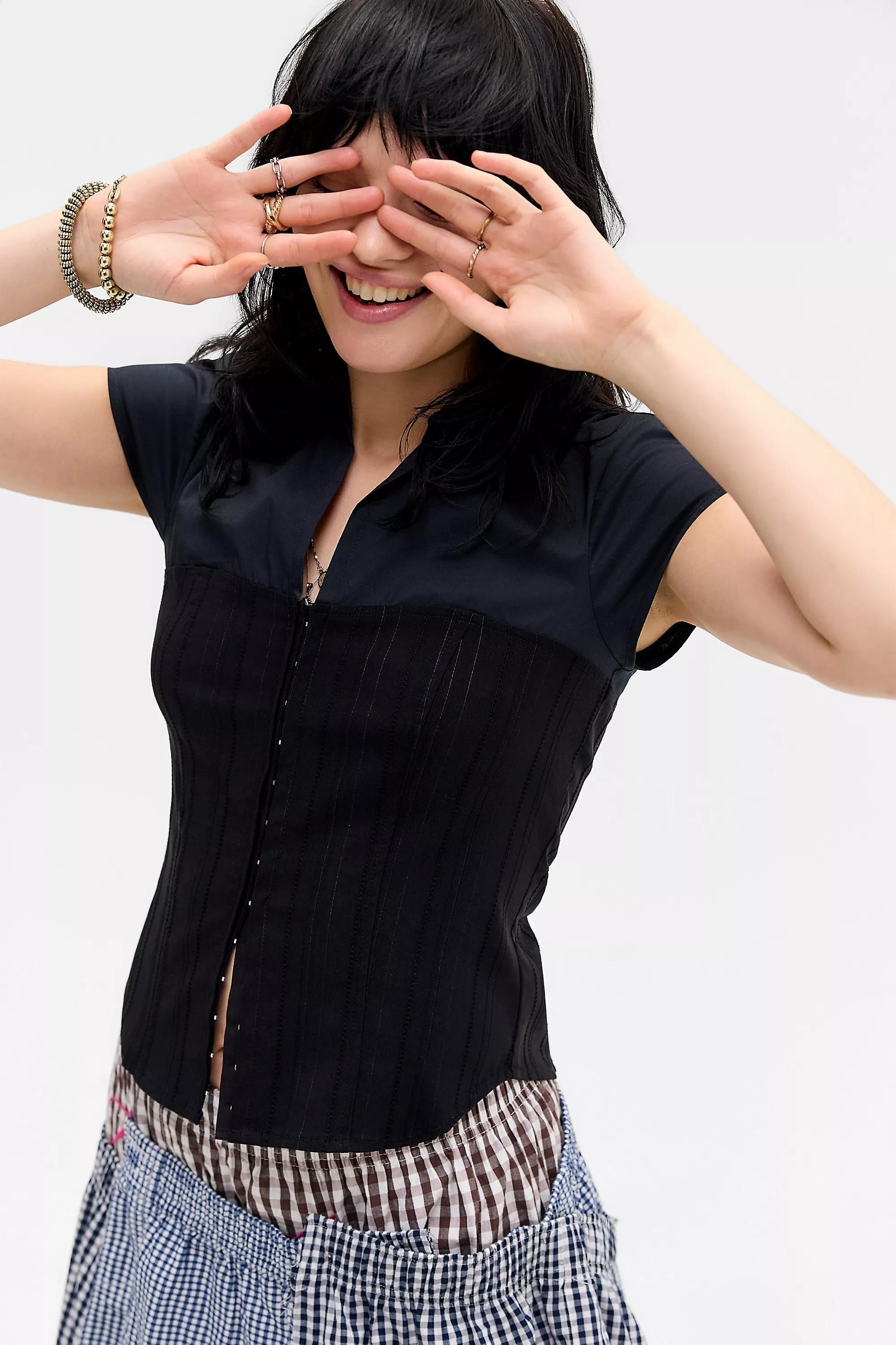 Black Silence + Noise Hybrid Shirt, BLK, large image number 0