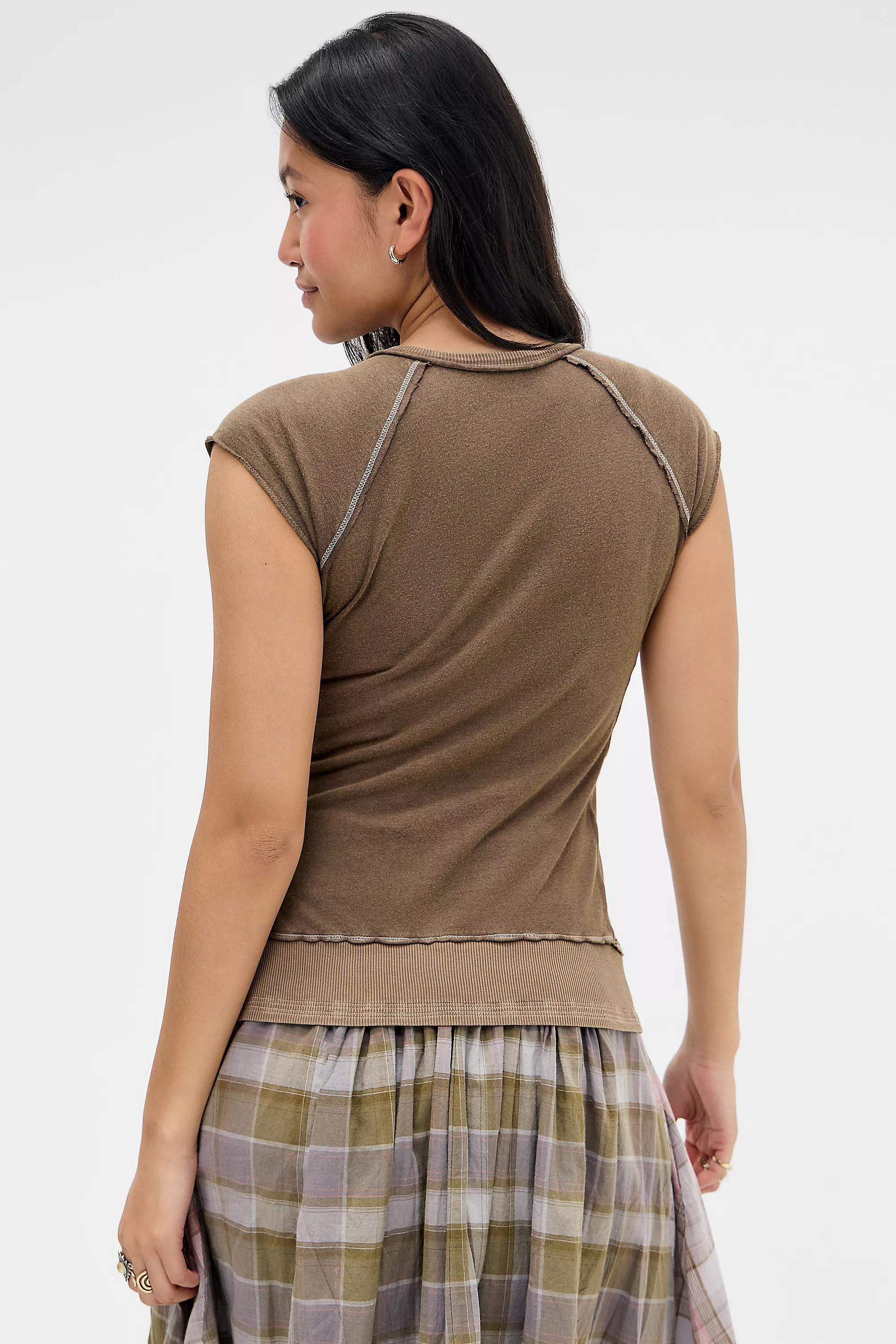 Brown Beg Bruno Pocket Henley Top, BRN, large image number 4