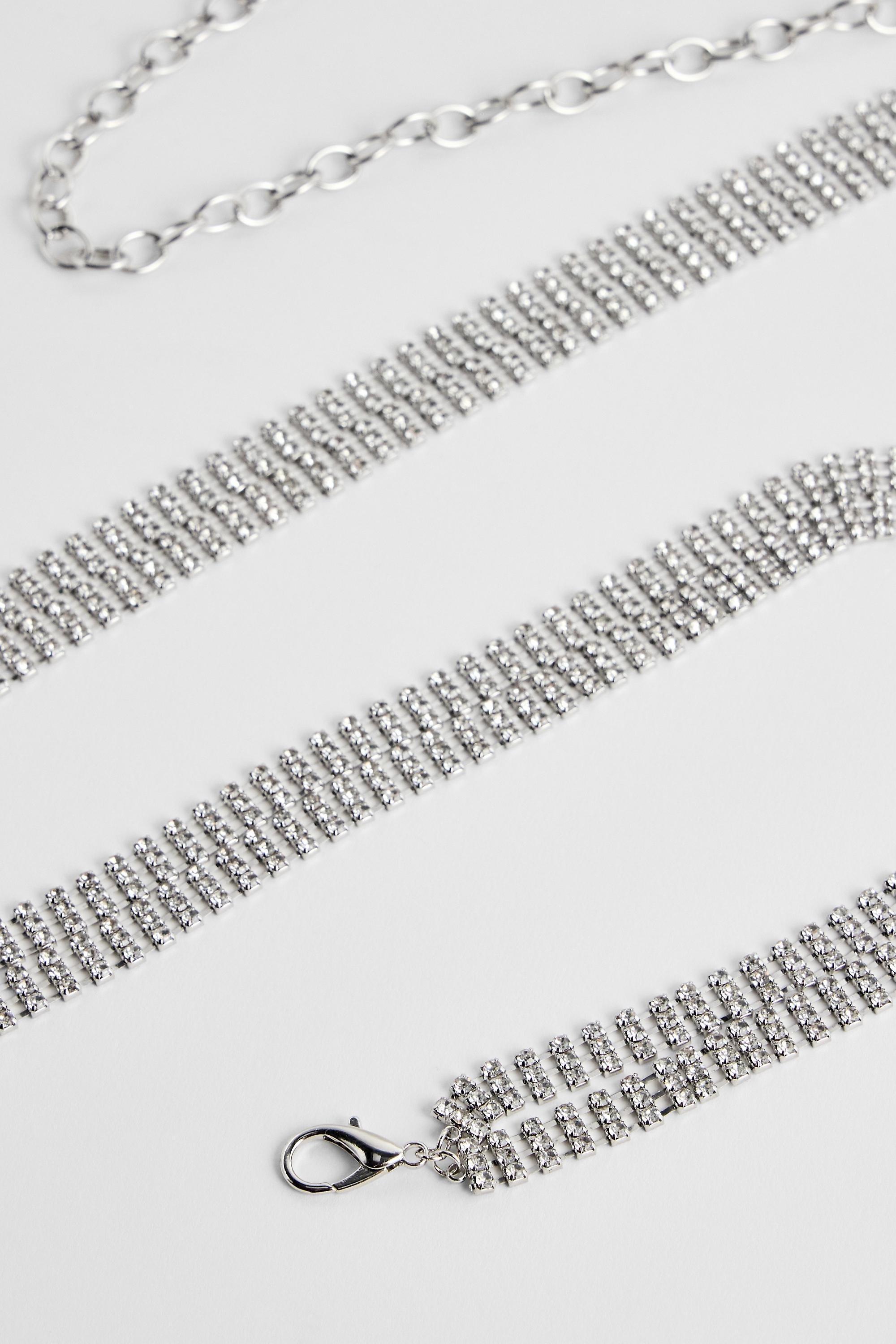 Silver UO Double Layer Chain Belt, SLVR, large image number 1