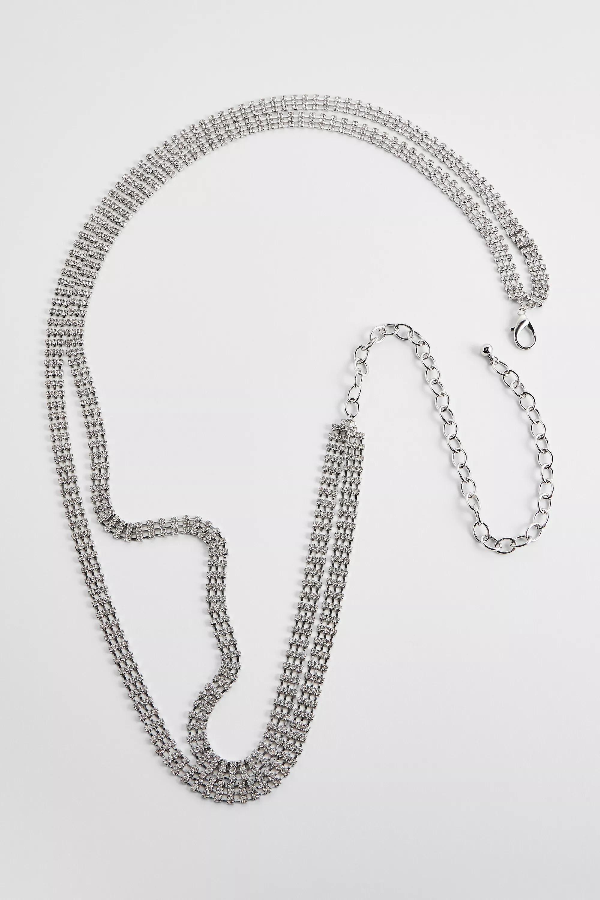 Silver UO Double Layer Chain Belt, SLVR, large image number 2