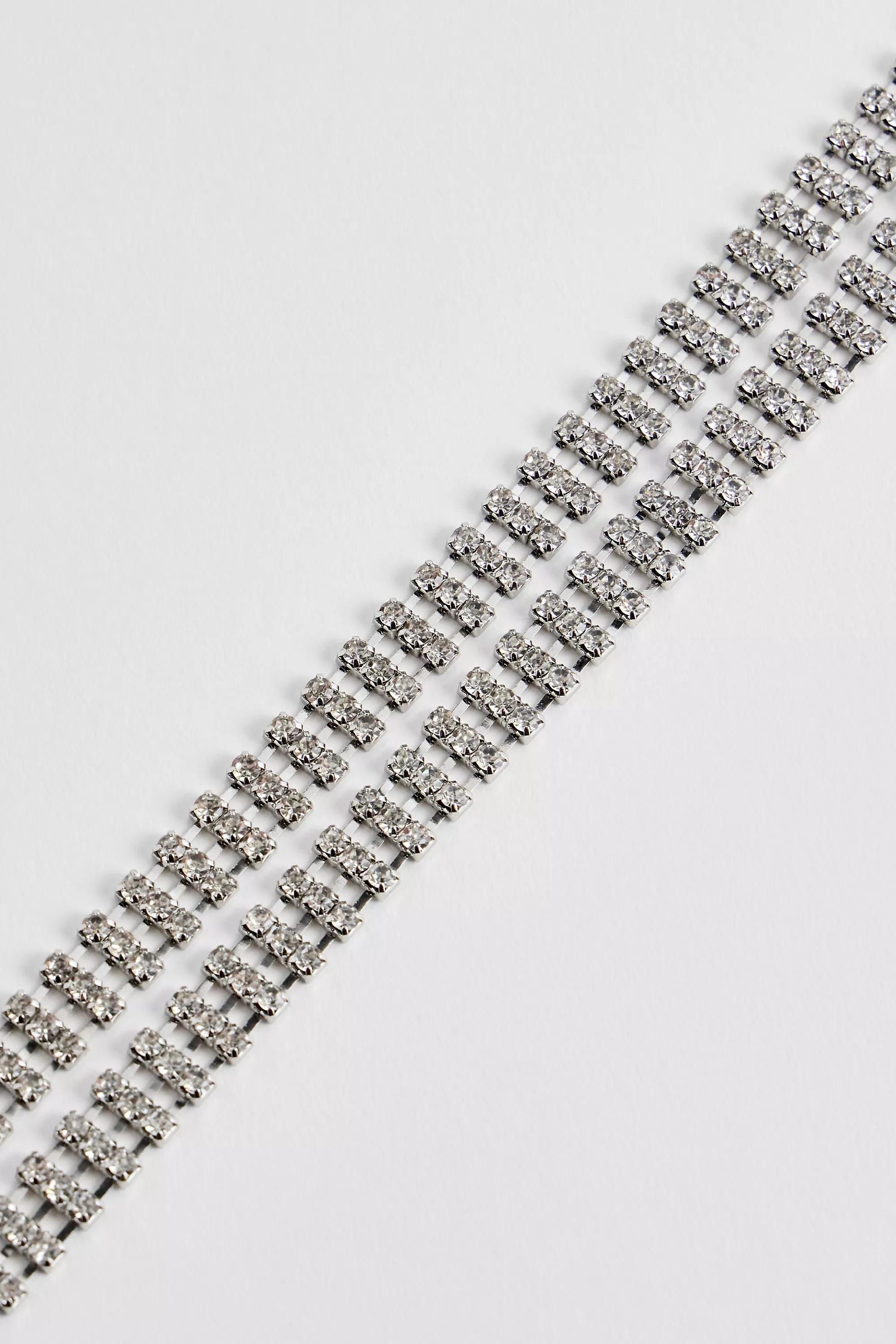 Silver UO Double Layer Chain Belt, SLVR, large image number 3