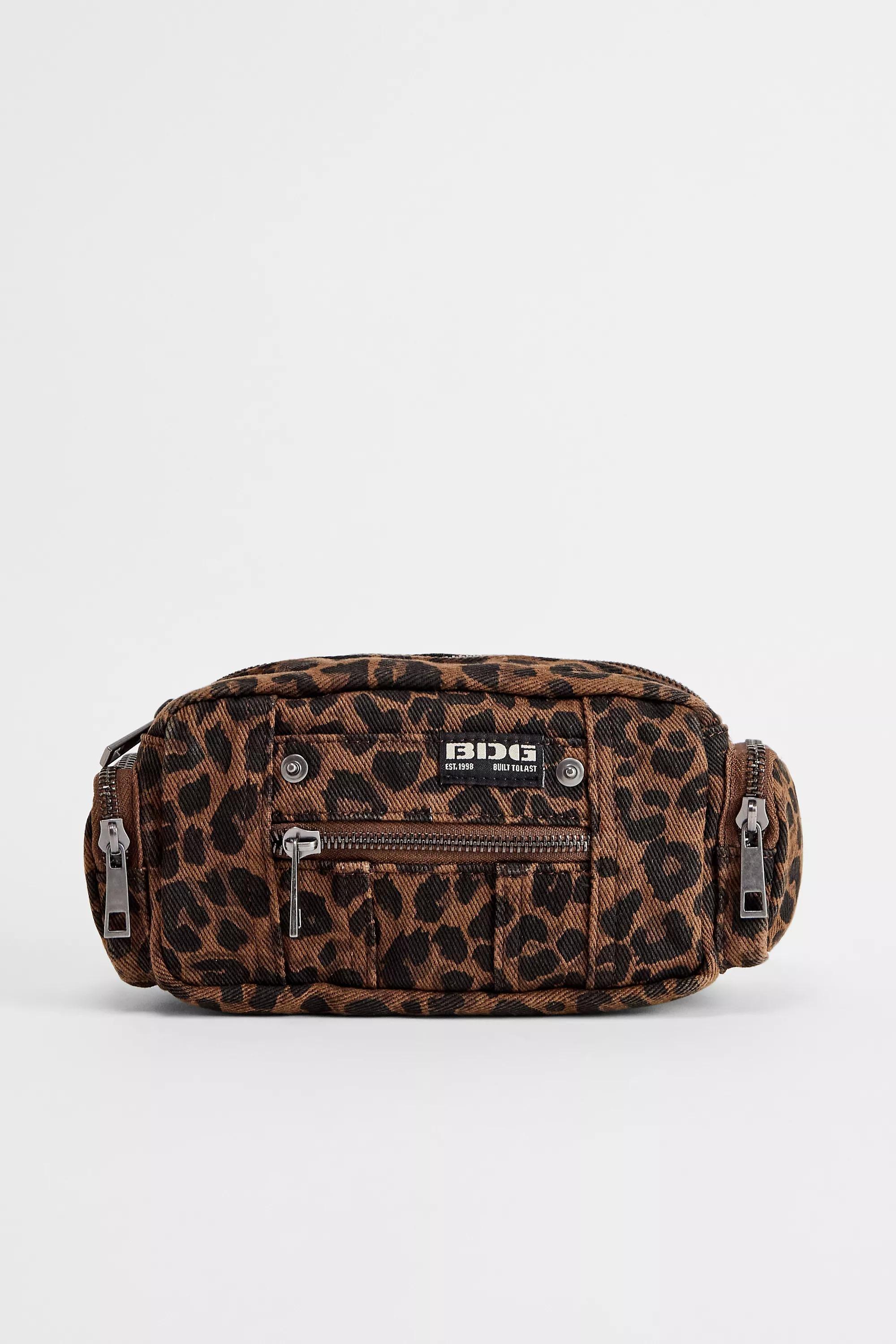 Brown Bdg Leopard Print Utility Makeup Bag, BRN, medium