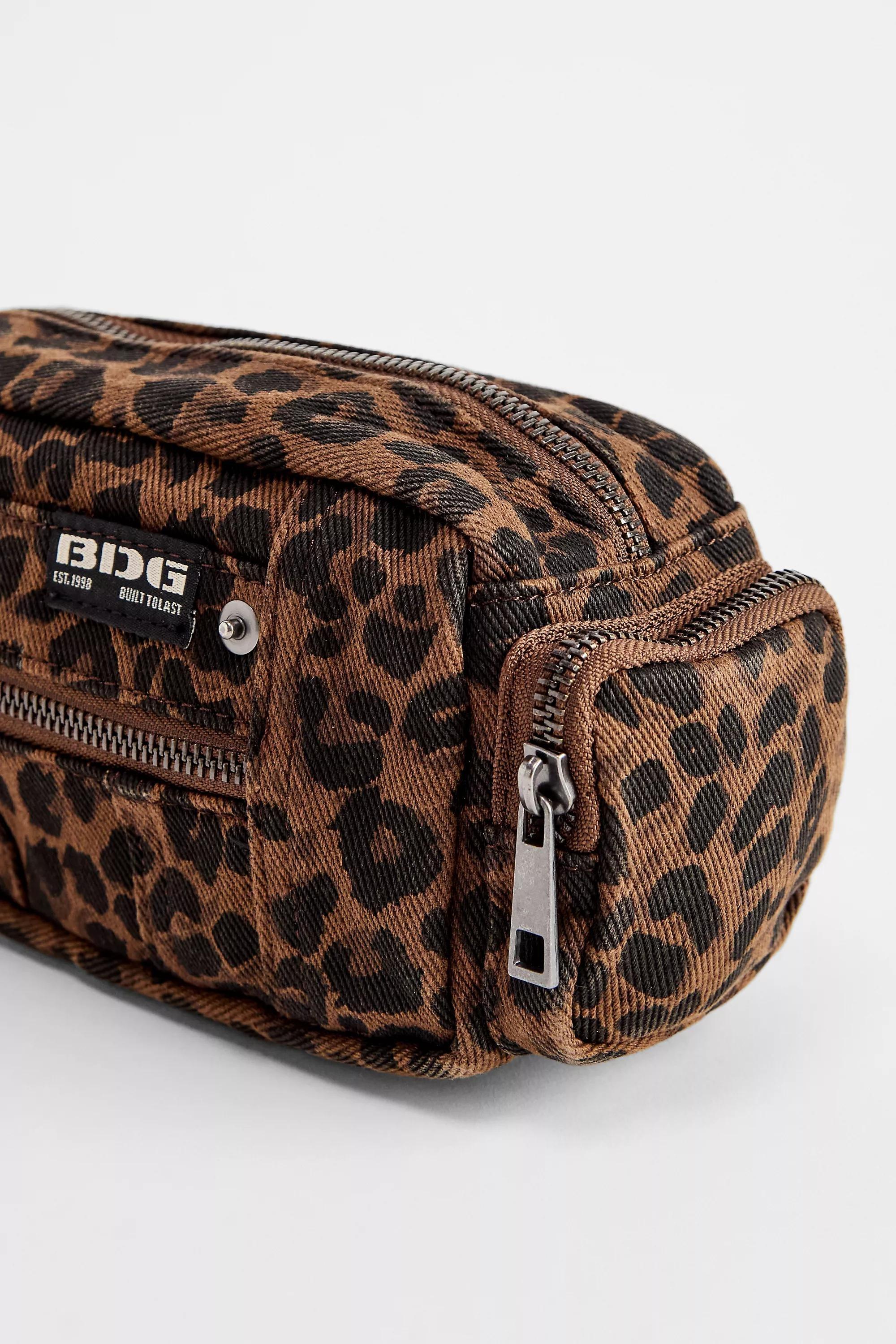 Brown Bdg Leopard Print Utility Makeup Bag, BRN, large image number 2