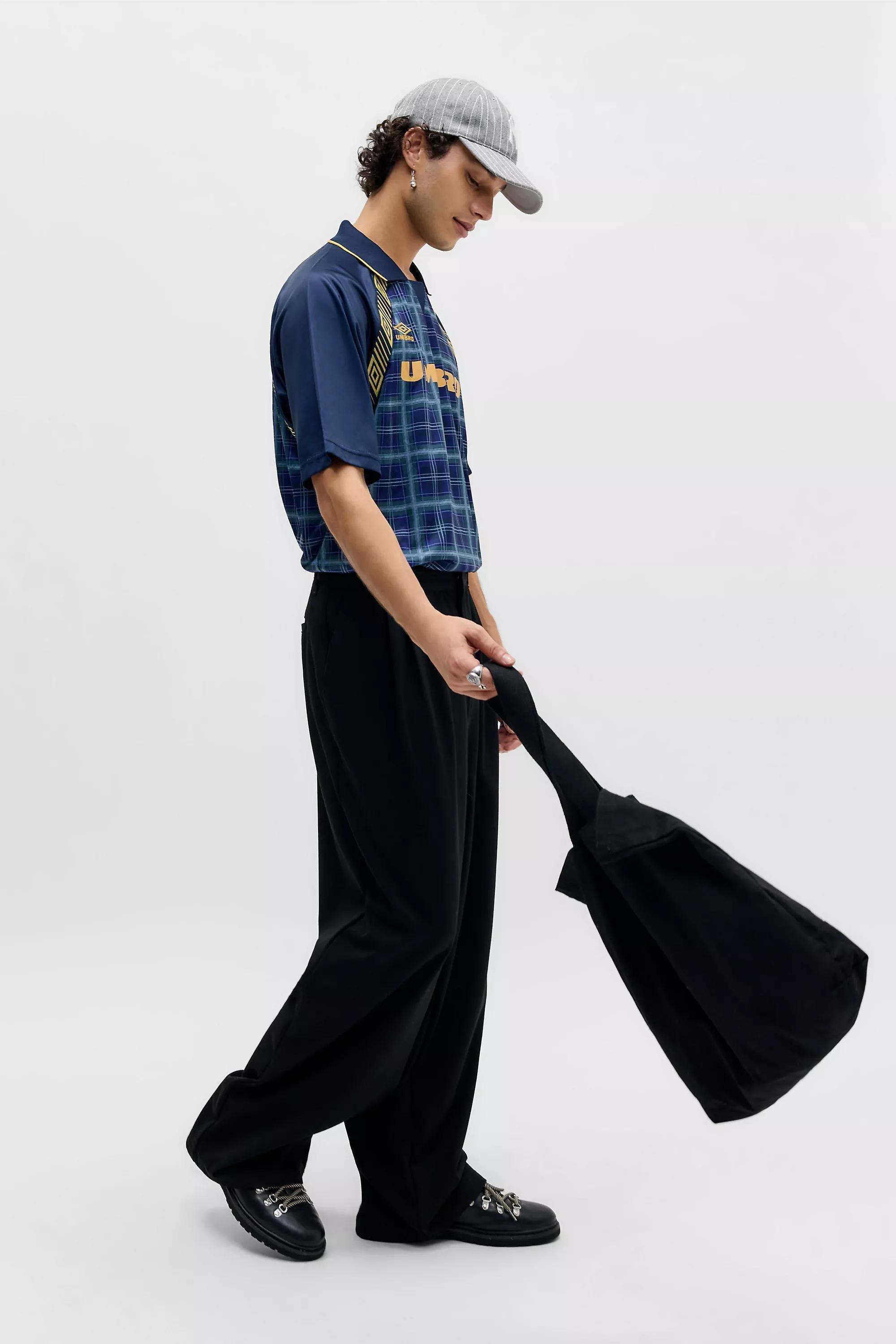 Navy Umbro Uo Tartan Checked Football Shirt, NAVY, medium