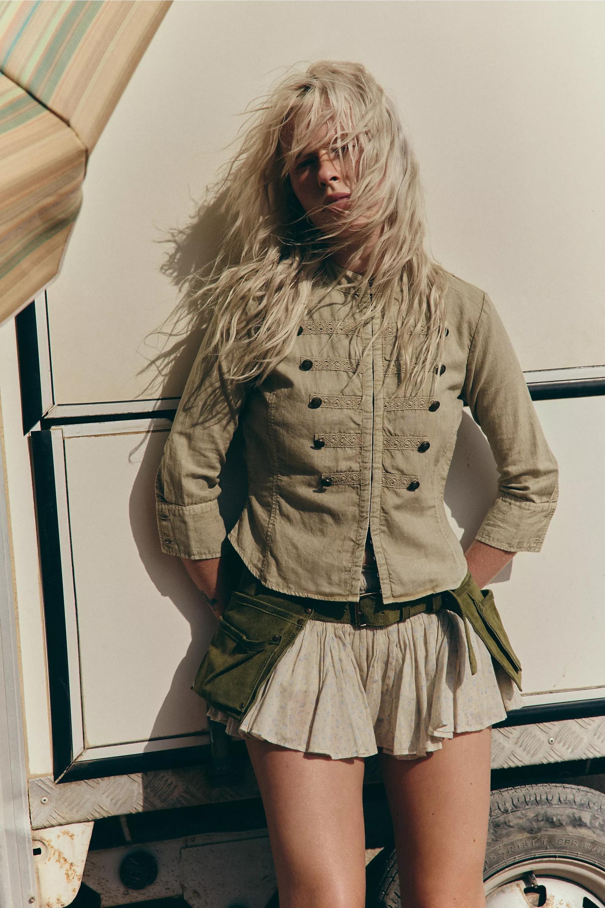 Beige Kimchi Blue Immy Godet Ditsy Skort, LIGHT SAND, large image number 0