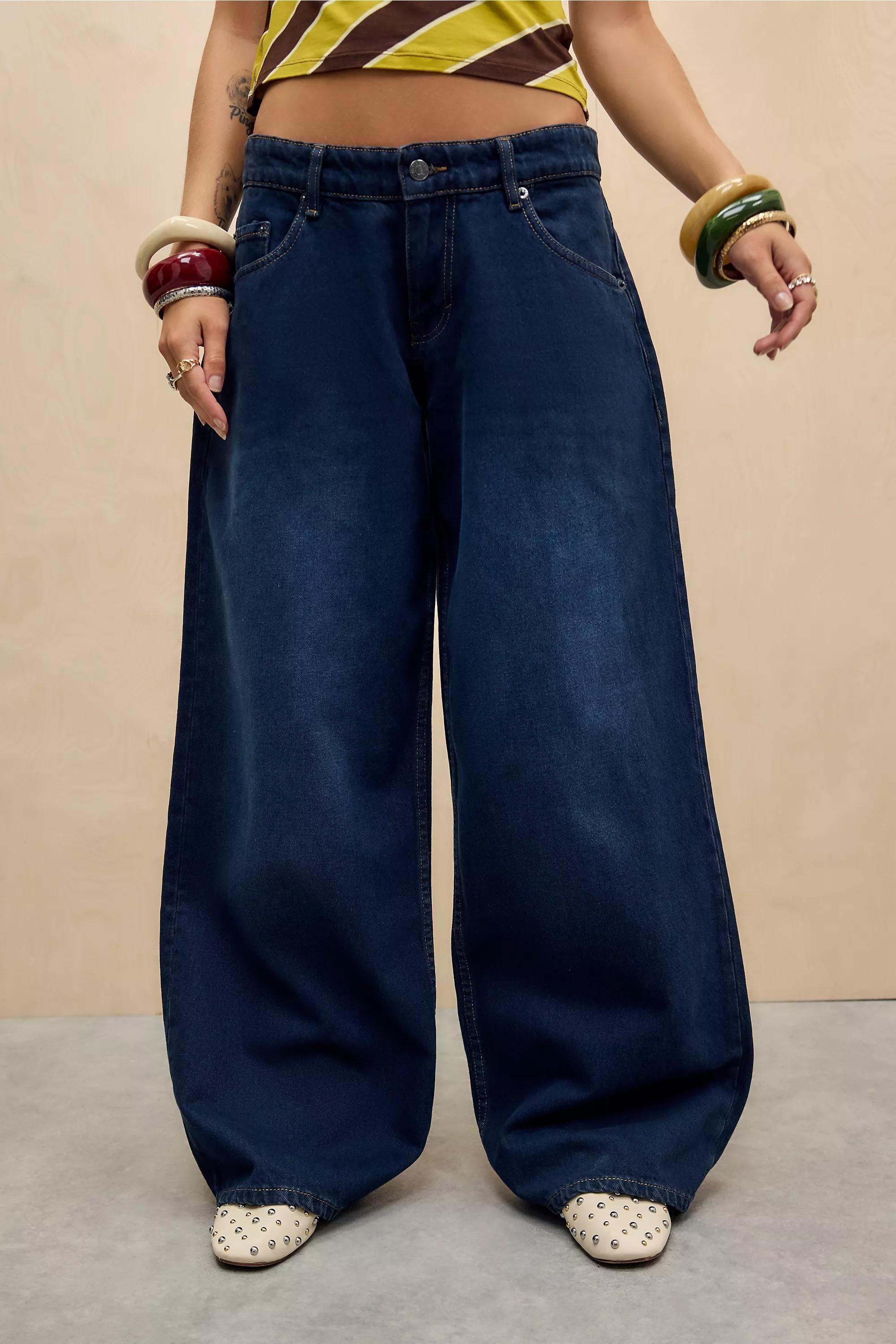 Blue Motel Low Rise Roomy Jeans, BLUE, large image number 0