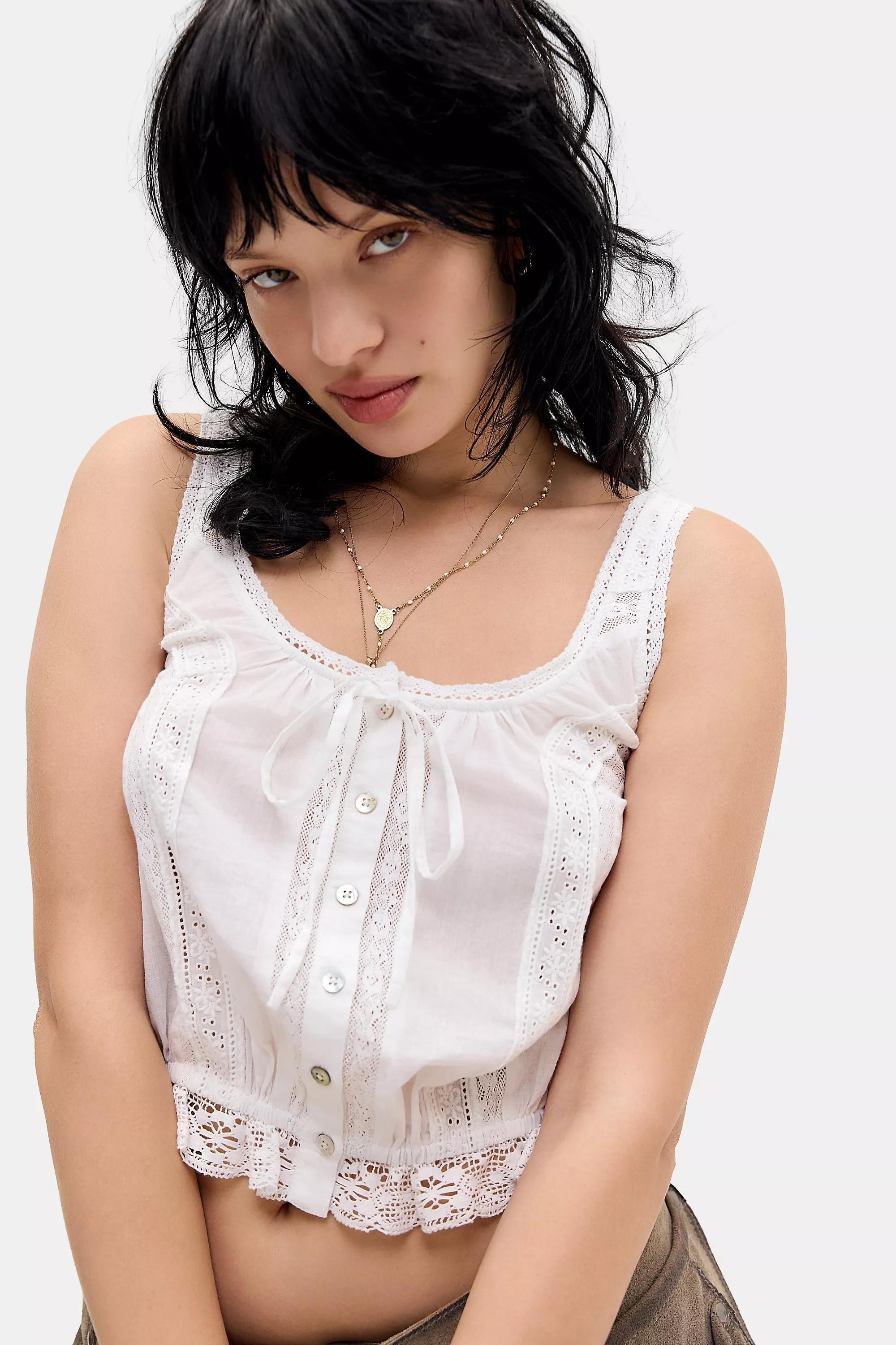 White Kimchi Blue Drew Blouson Tank Top, WHT, large image number 0