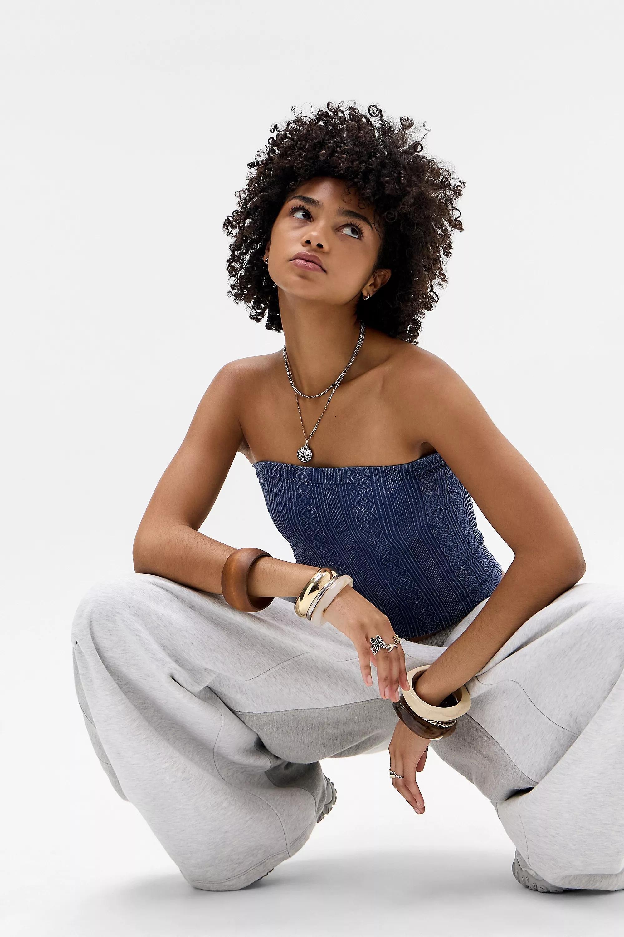 Blue Out From Under Seamless Bandeau Top, BLUE, large image number 3