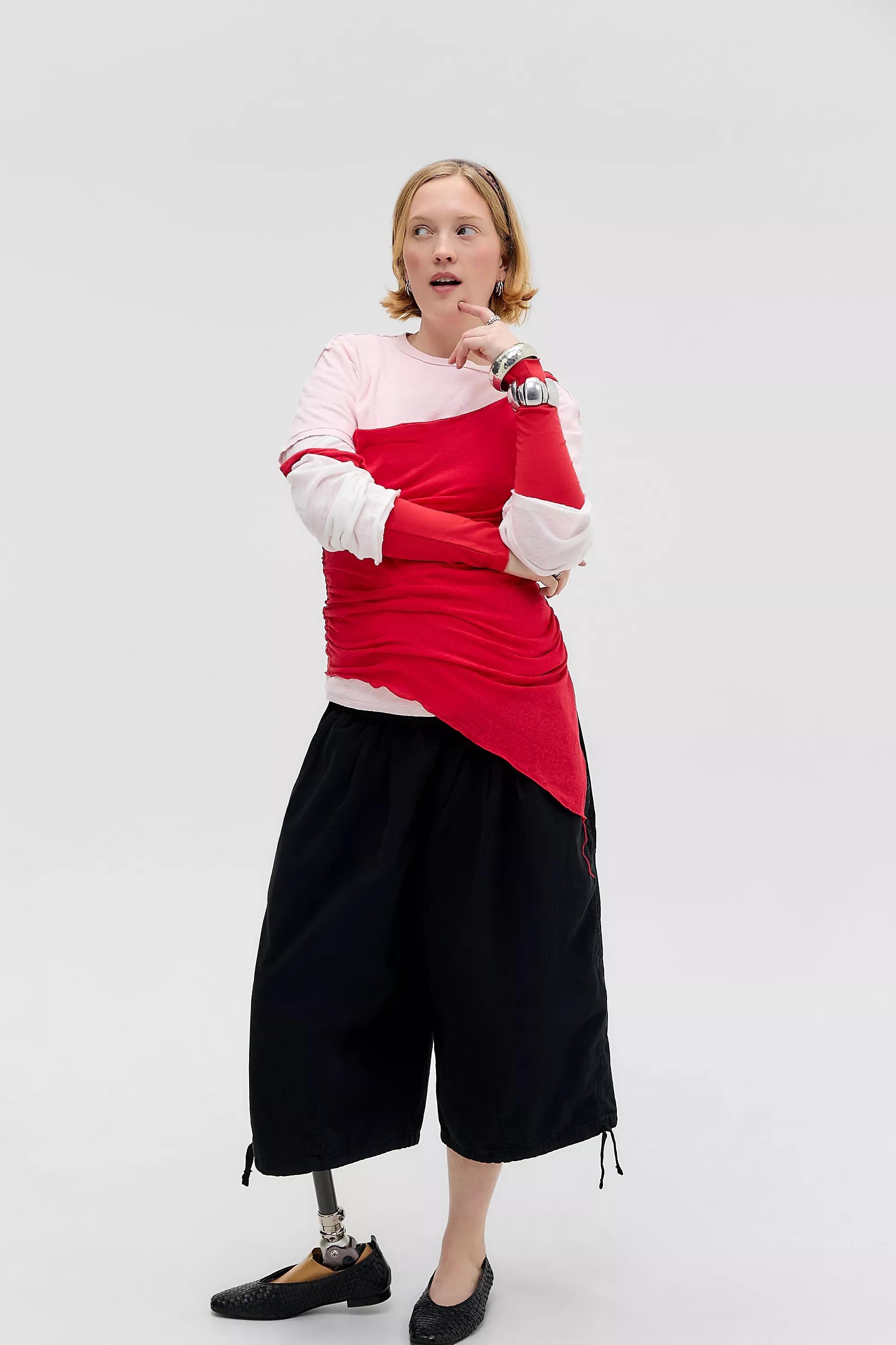 Red Silence + Noise Peggy Asymmetric Top, RED, large image number 4