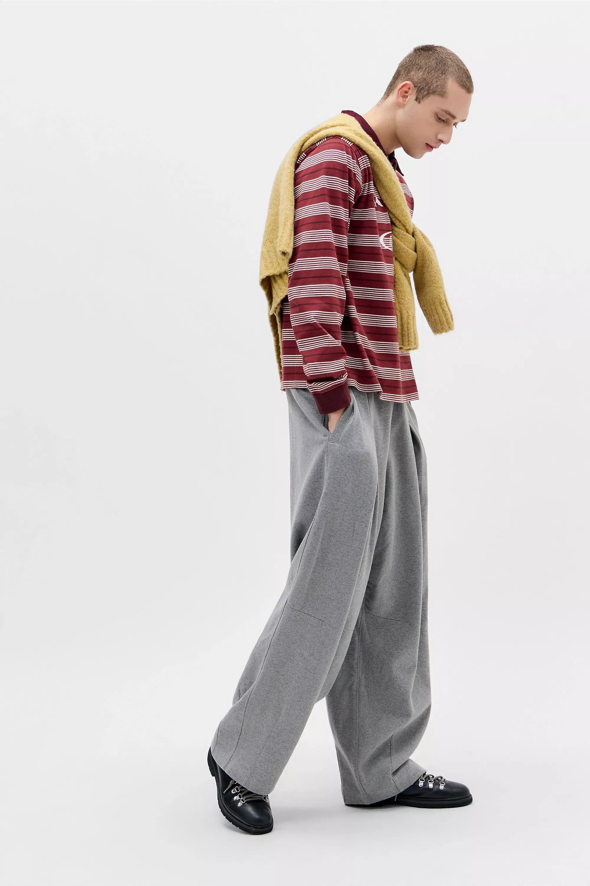 Burgundy iets frans... Stripe Long Sleeve Polo Shirt, WINE, large image number 2