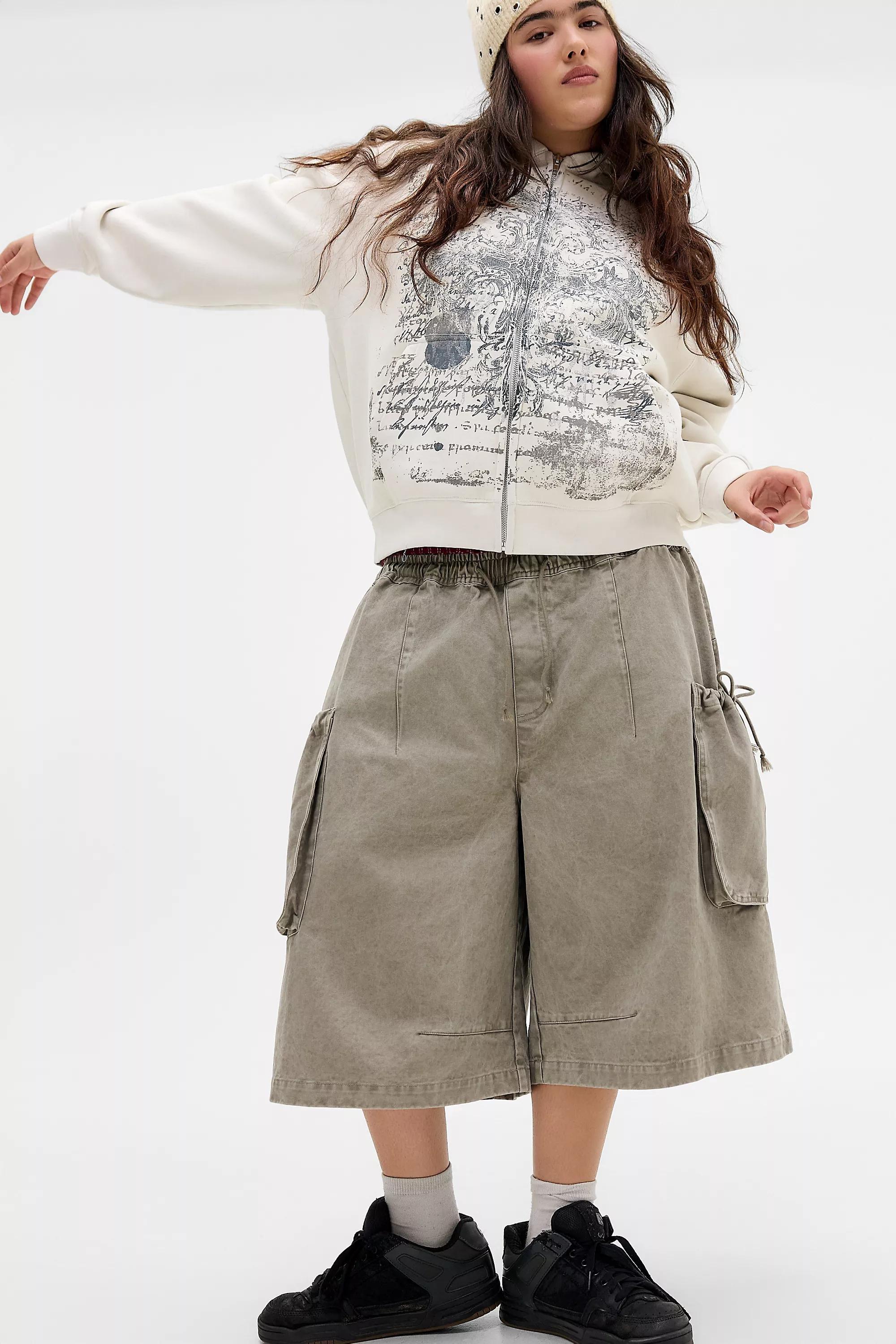 White Uo Grunge Script Zip-Through Hoodie, WHT, large image number 5