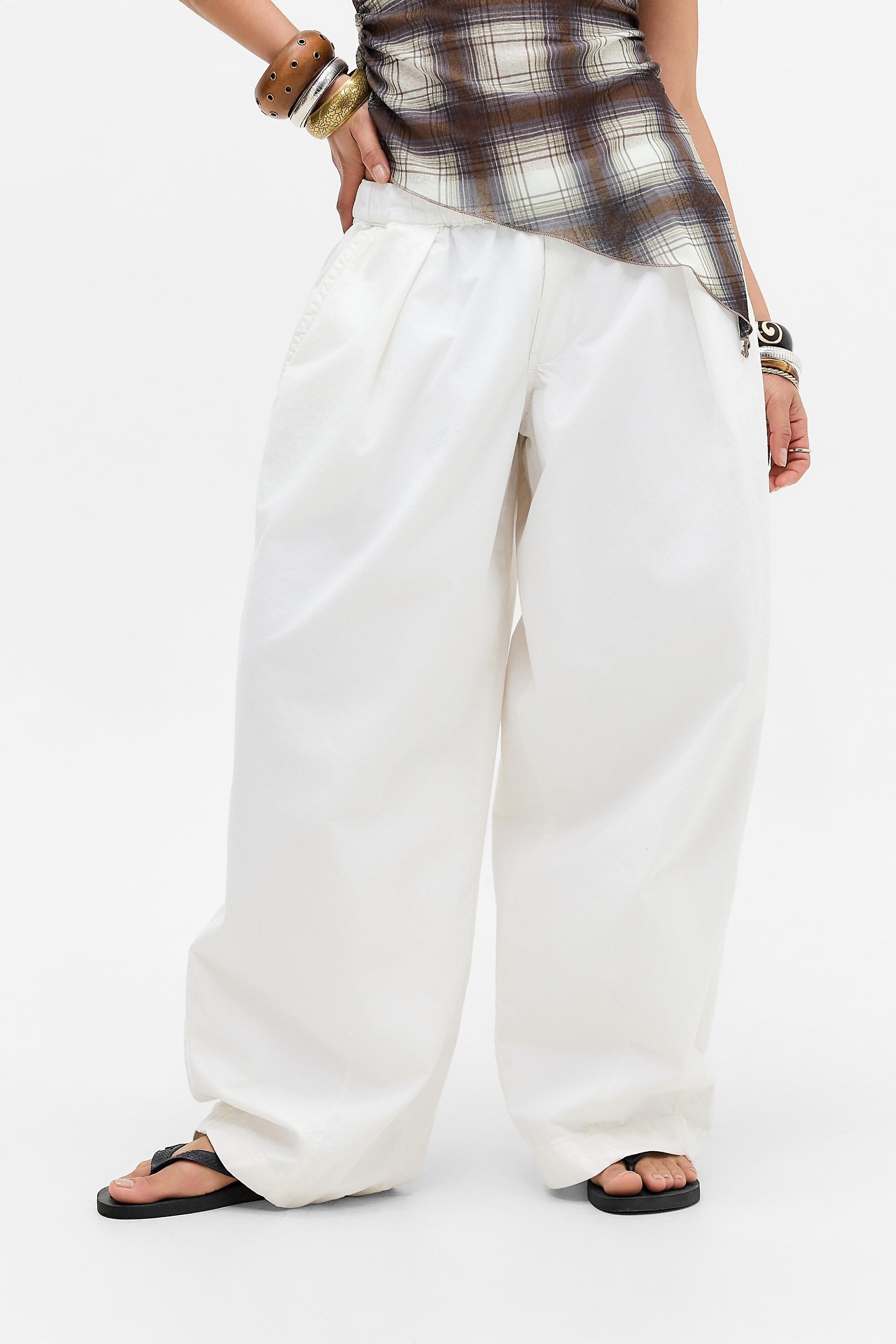 White Bdg Bobbi Baggy Cocoon Trousers, WHT, medium