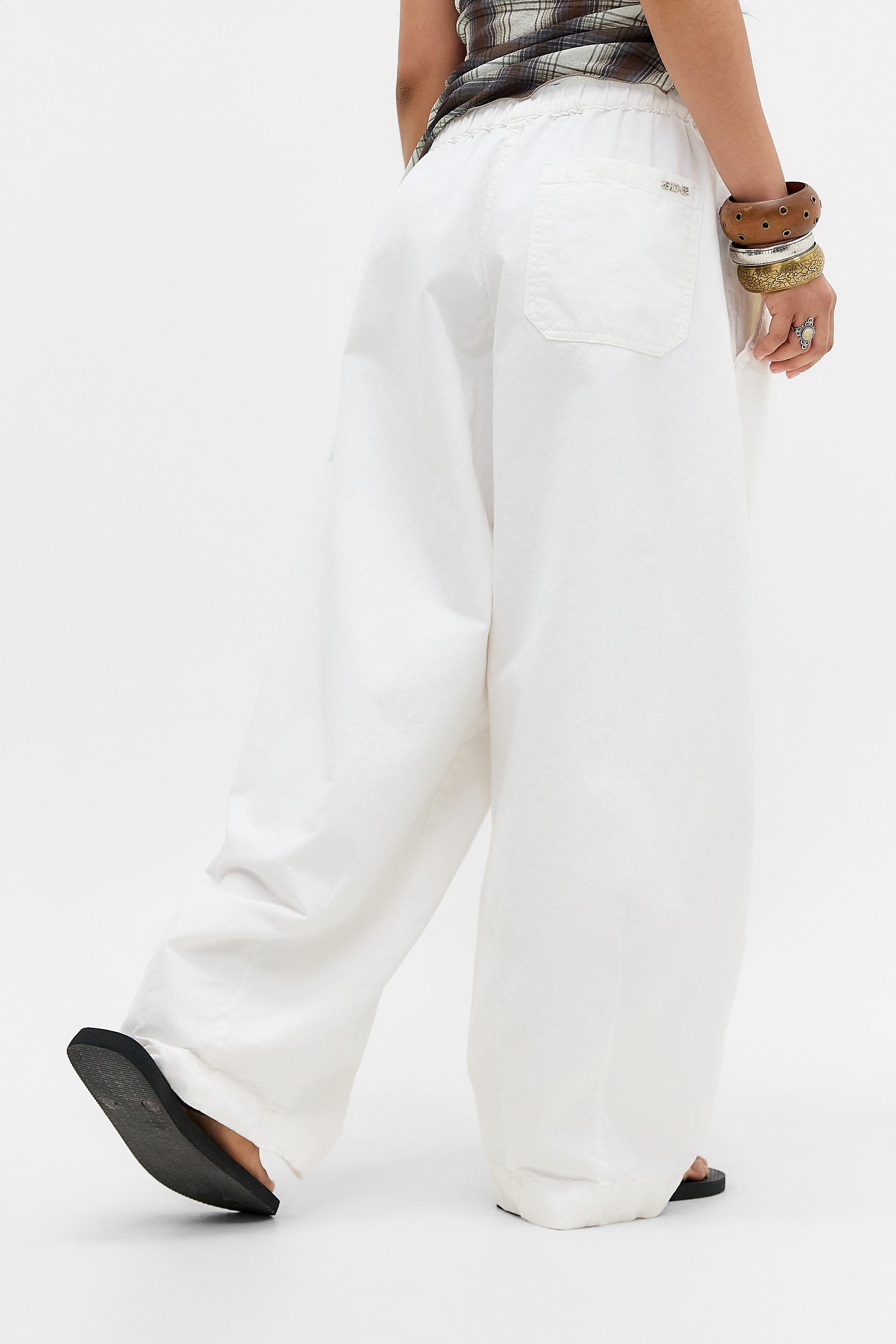 White Bdg Bobbi Baggy Cocoon Trousers, WHT, medium