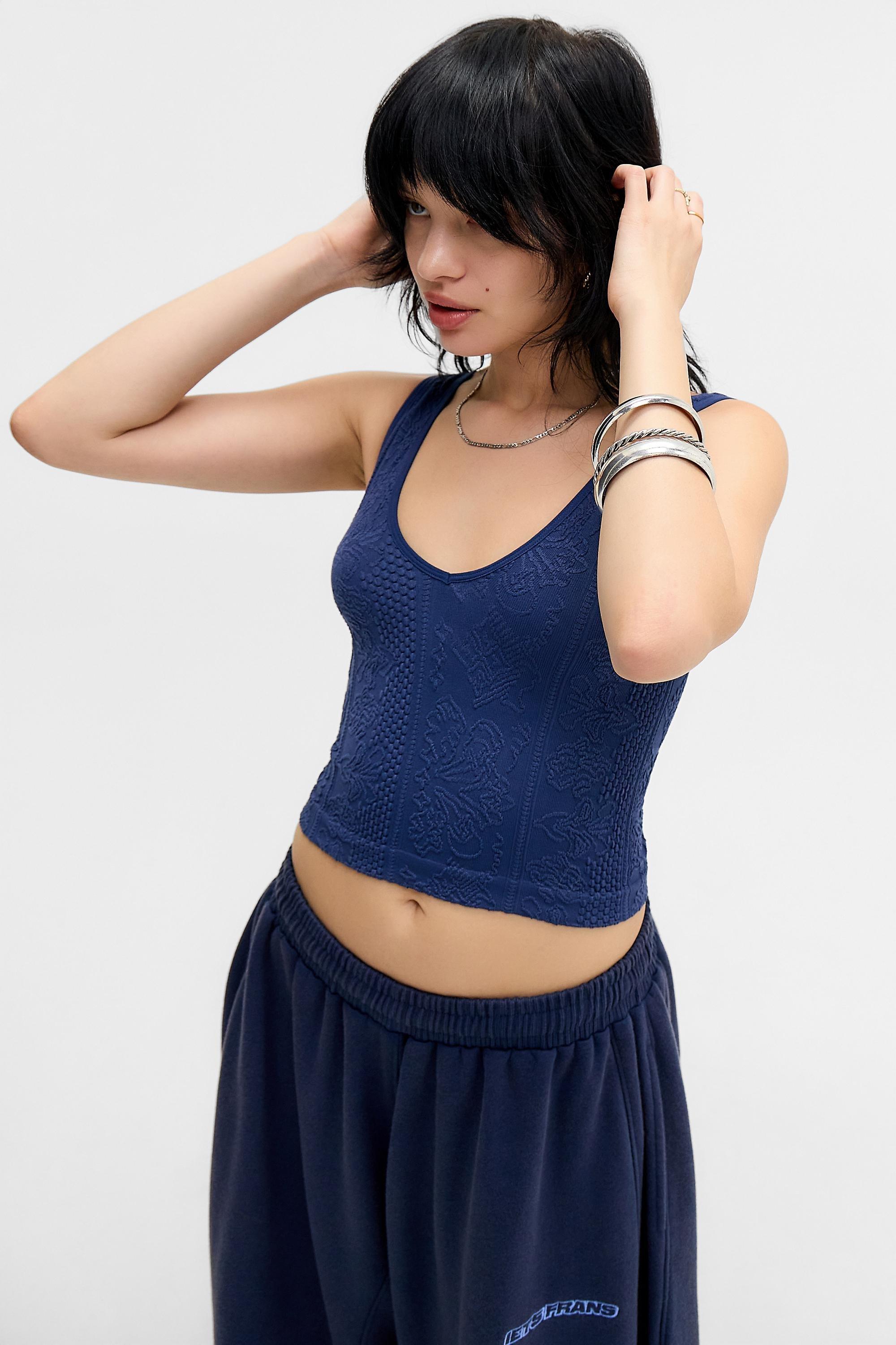 Navy Out From Under Textured Easy V Seamless Cami, NAVY, medium