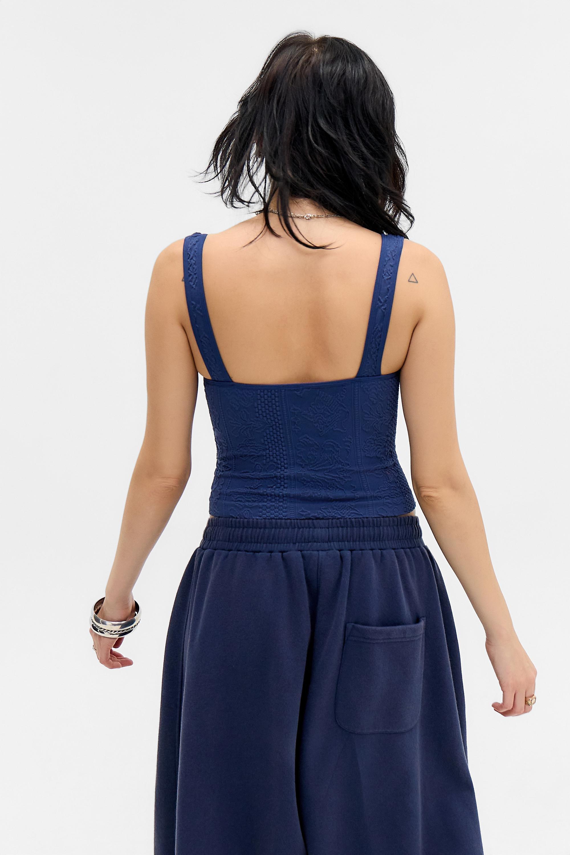 Navy Out From Under Textured Easy V Seamless Cami, NAVY, large image number 3
