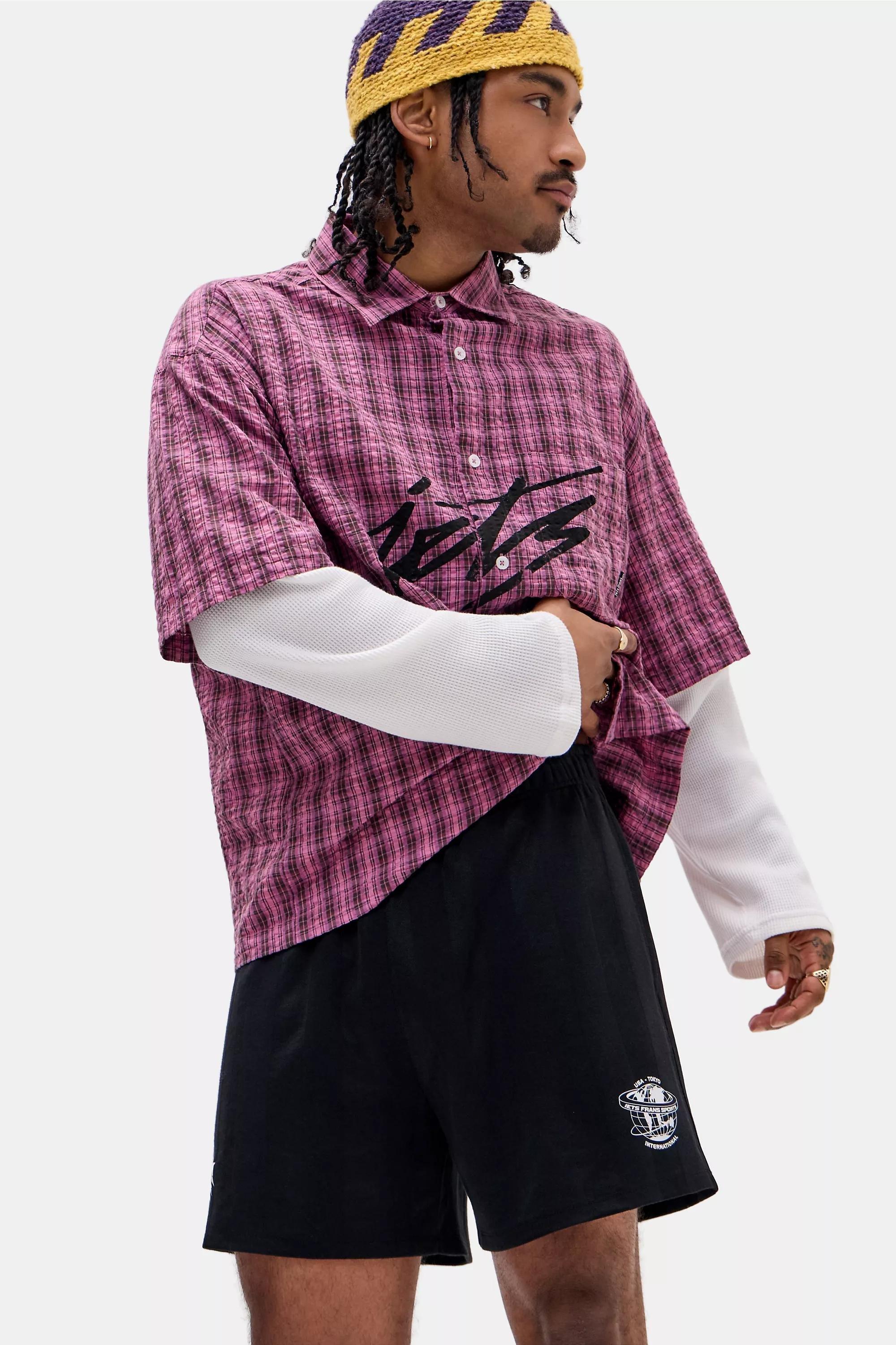 Black iets frans... Stripe Sports Shorts, BLK, large image number 0